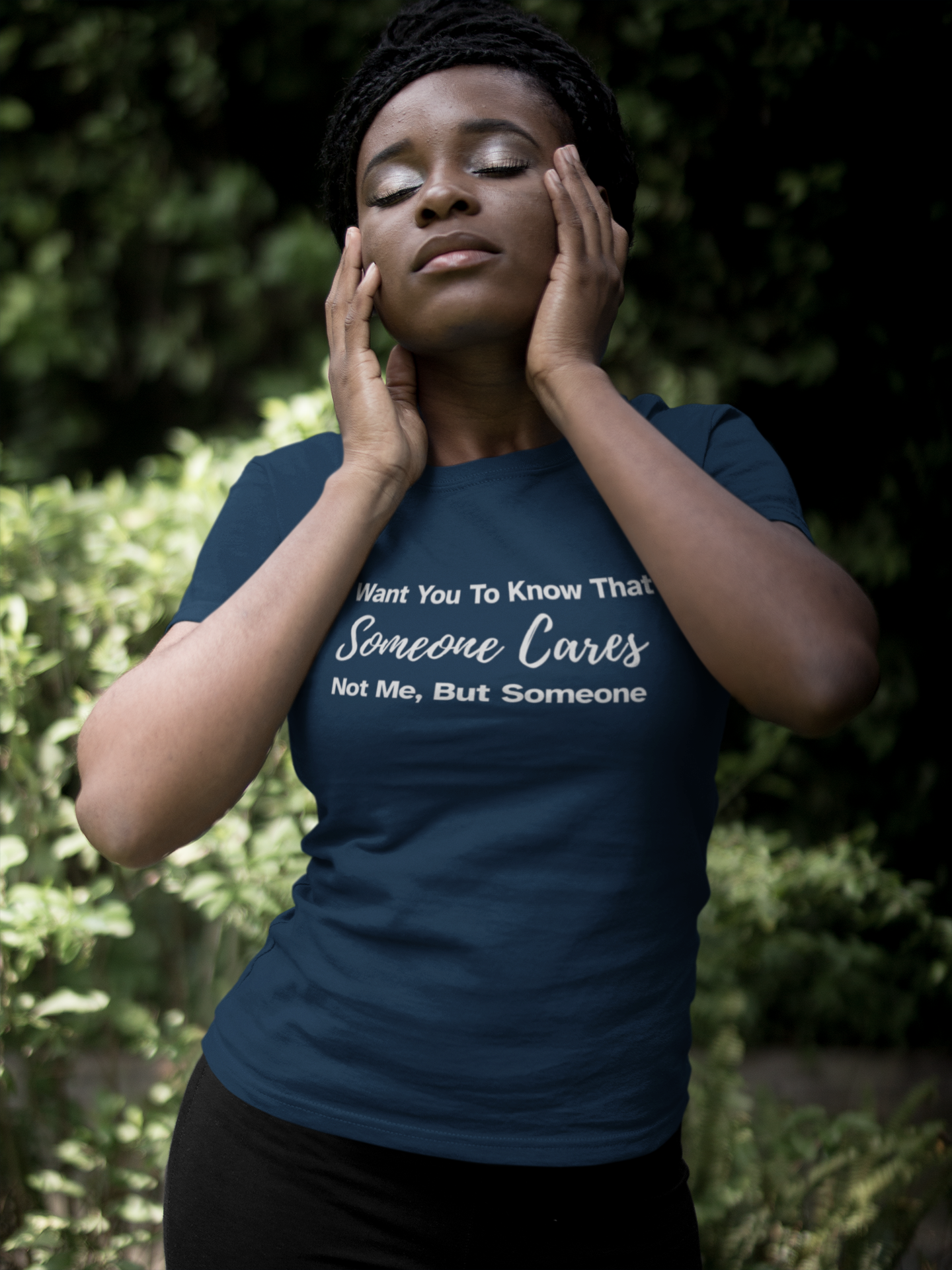 Women's I Want You To Know That Someone Cares. Not Me, But Someone Blue T-Shirt