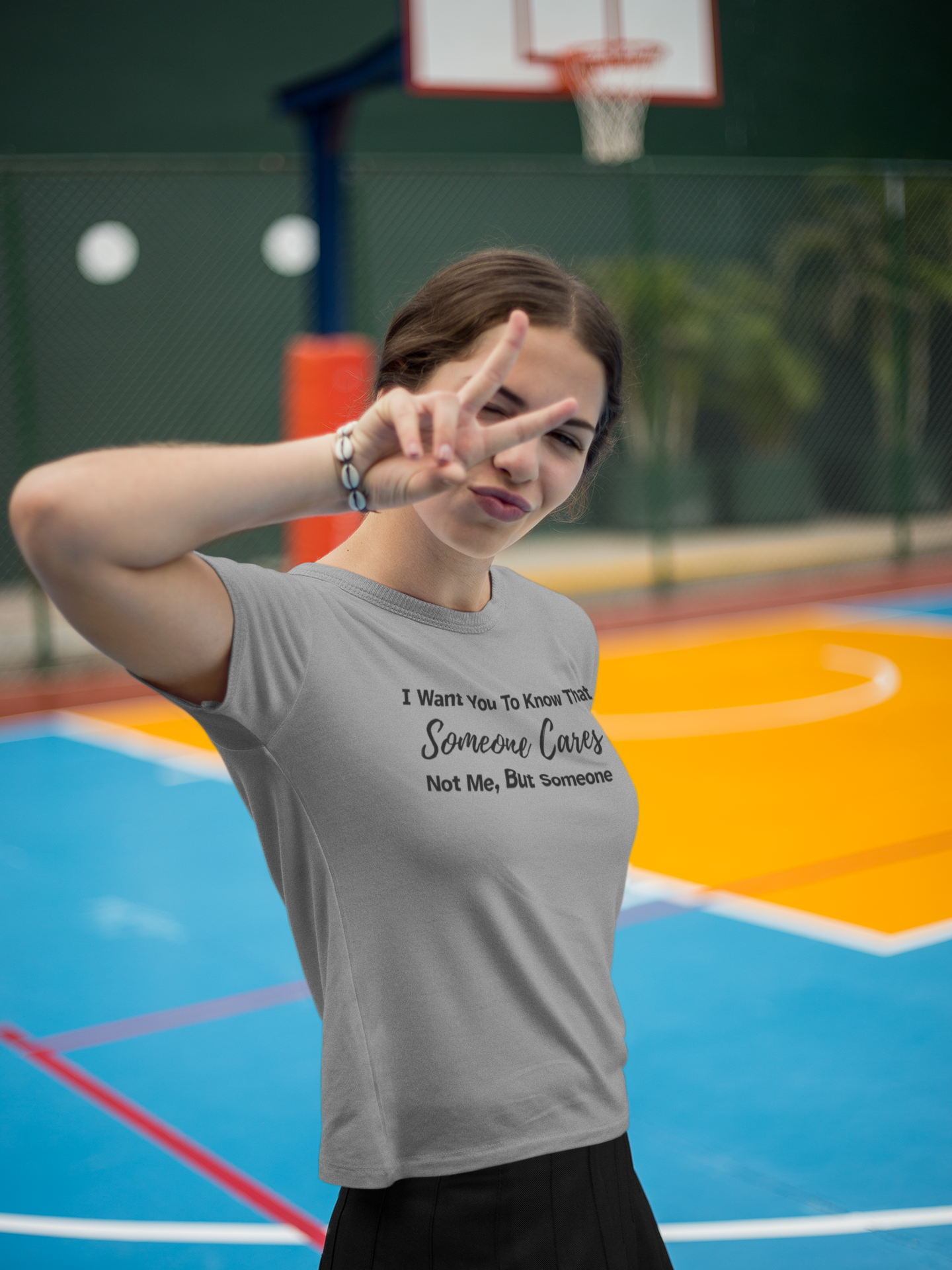 Women's I Want You To Know That Someone Cares. Not Me, But Someone Grey T-Shirt