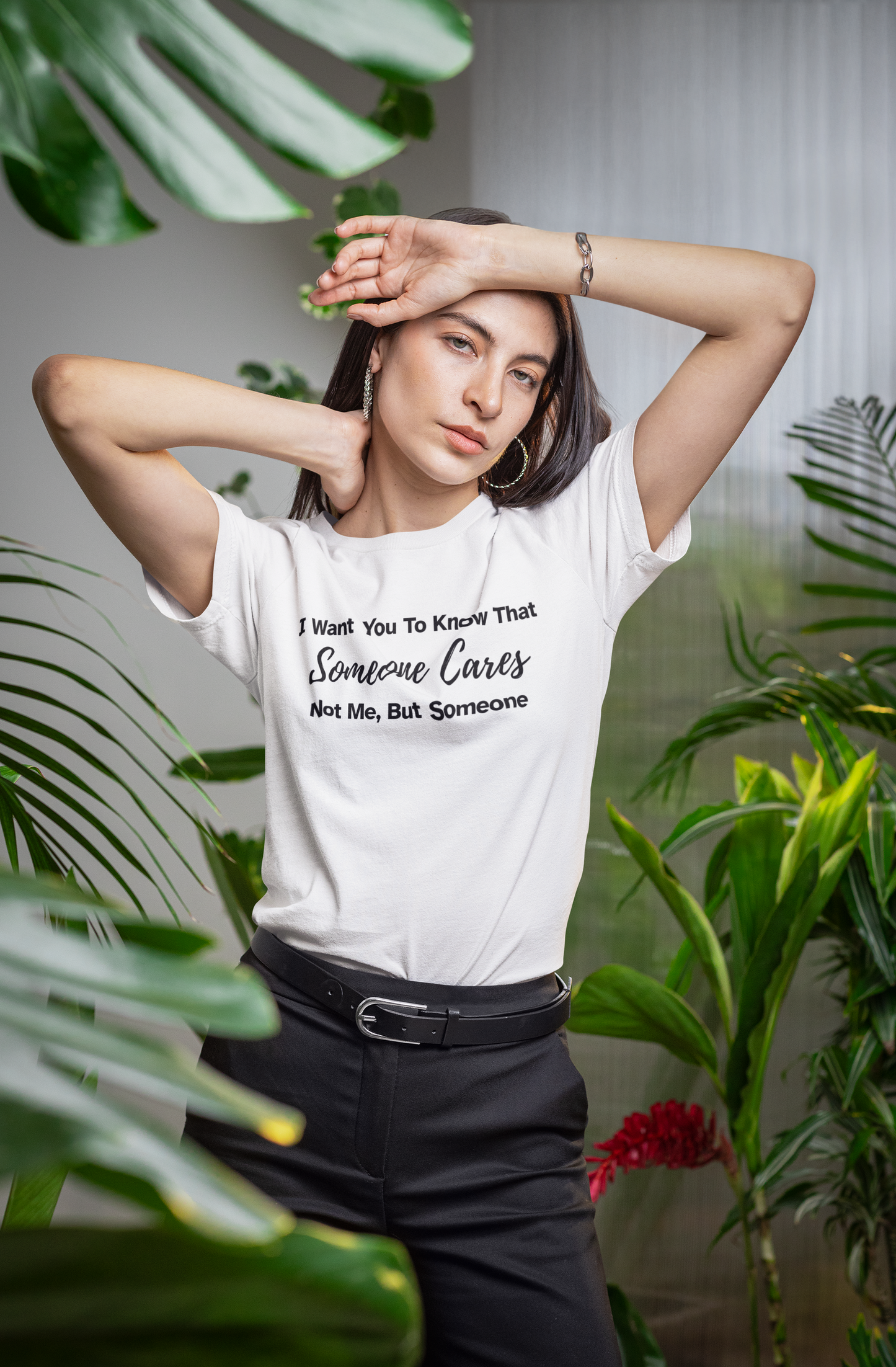 Women's I Want You To Know That Someone Cares. Not Me, But Someone White T-Shirt