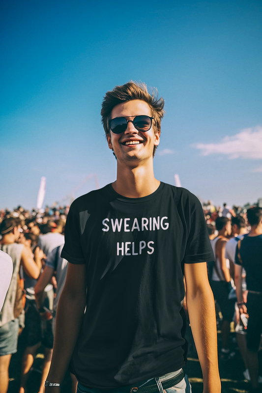 Men's Swearing Helps Black T-Shirt