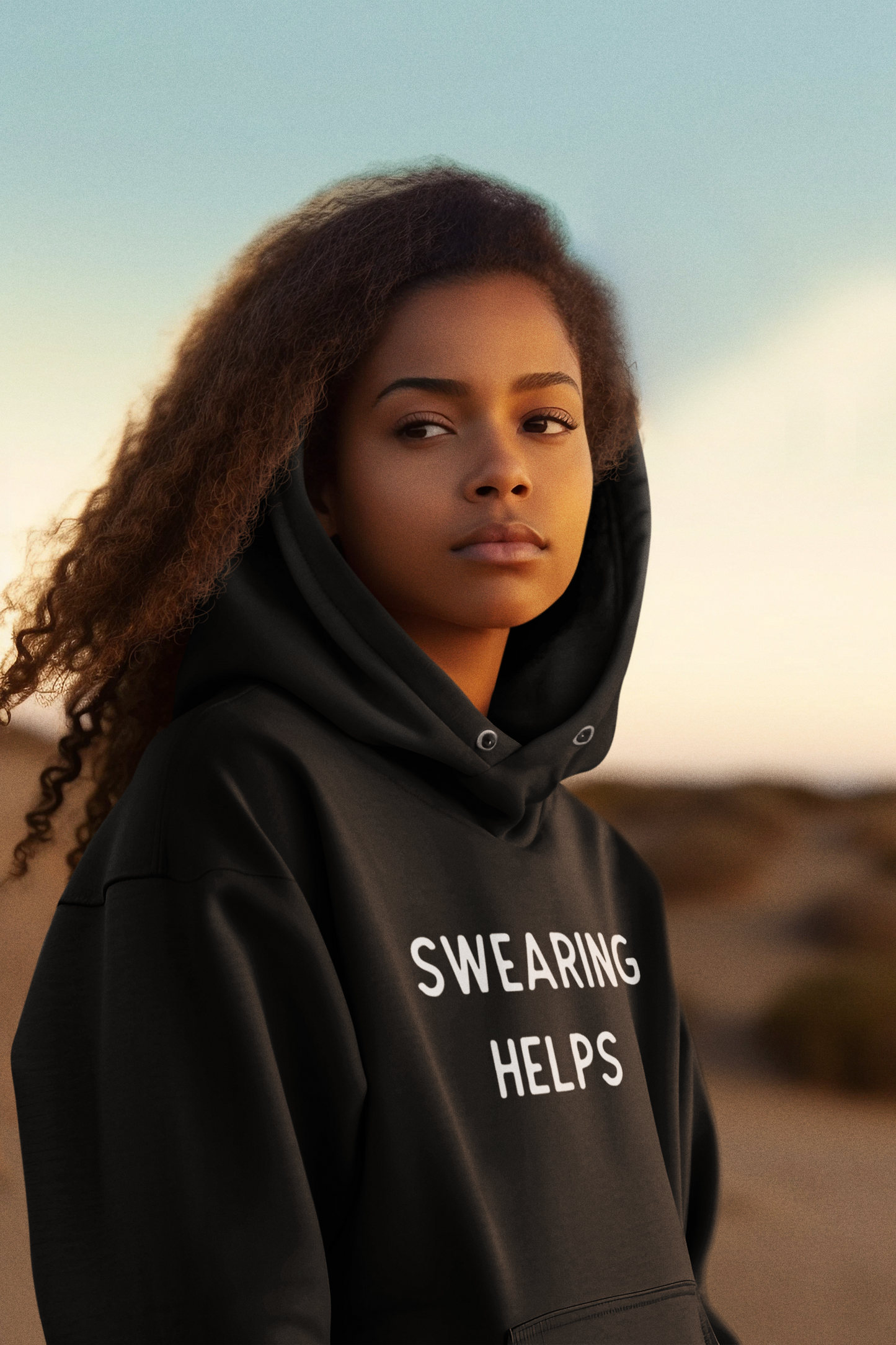 Women's Swearing Helps Black Hoodie