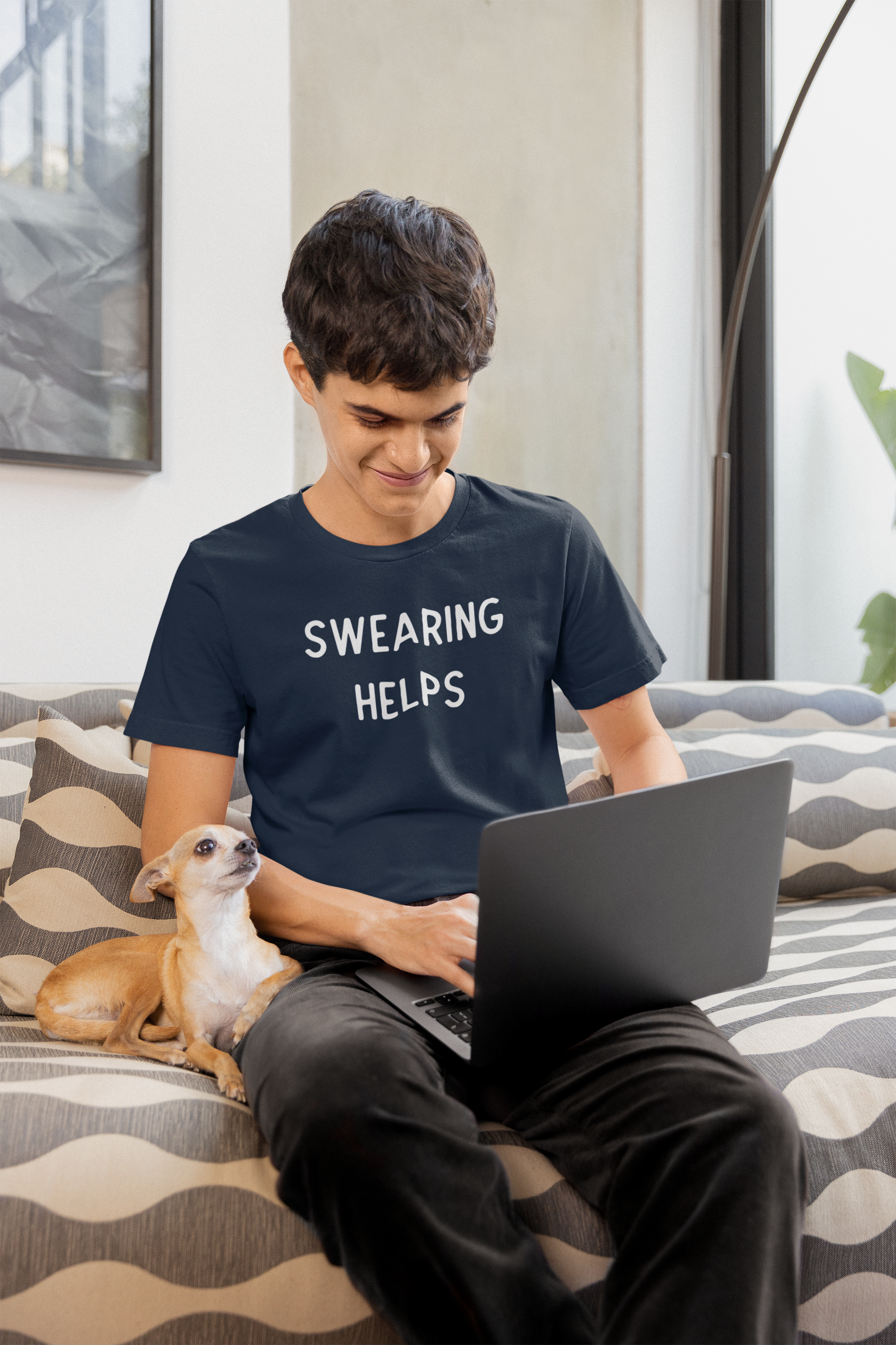 Men's Swearing Helps Blue T-Shirt