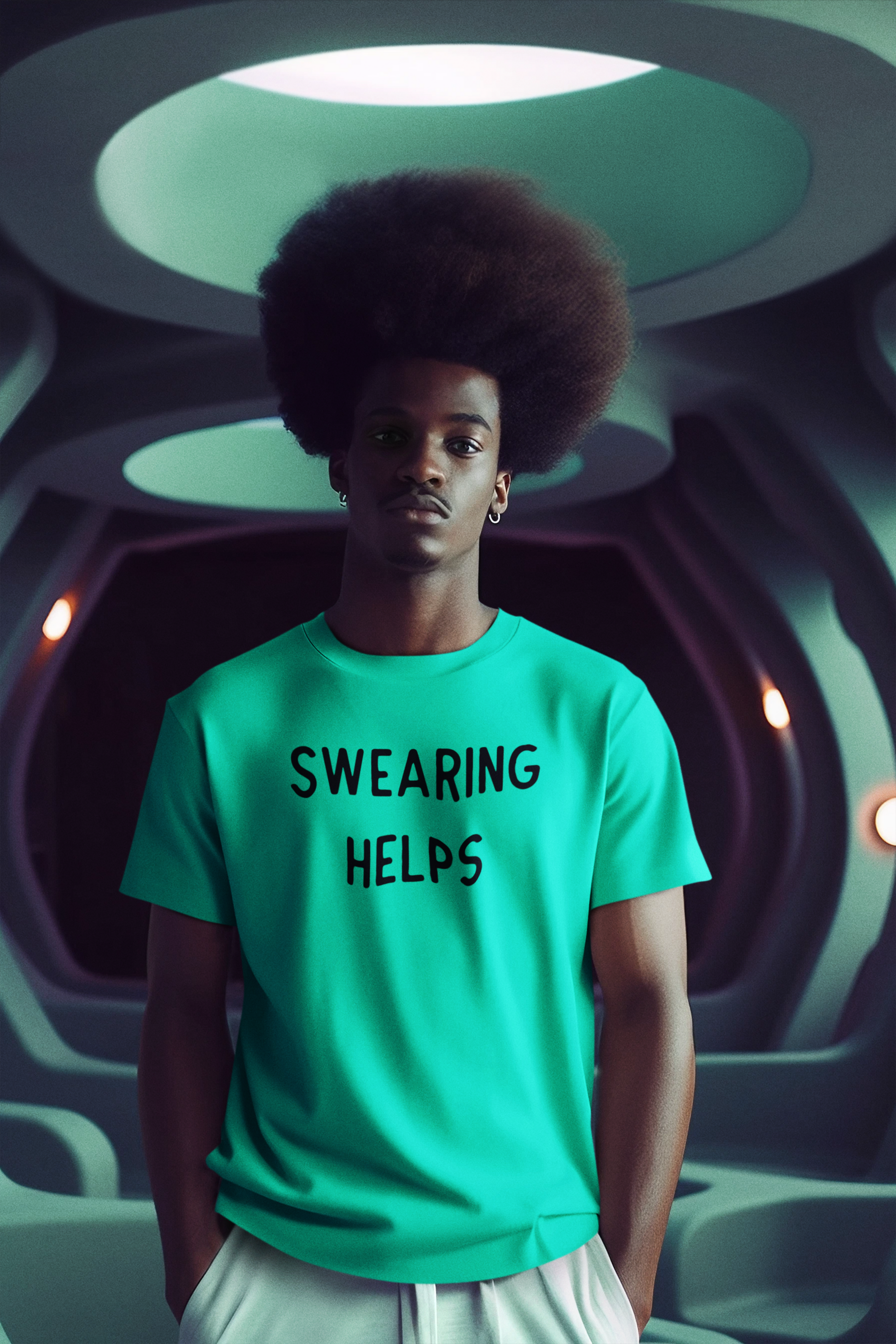 Men's Swearing Helps Mint Green T-Shirt