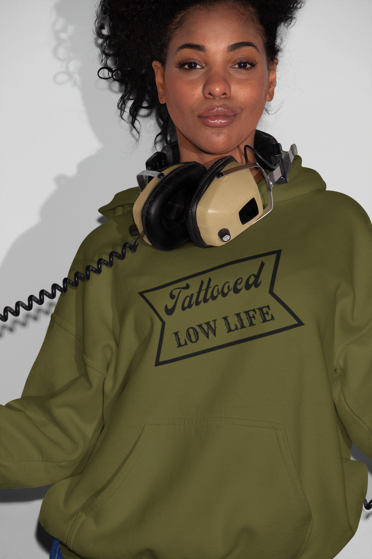 Women's Tattooed Low Life Green Hoodie