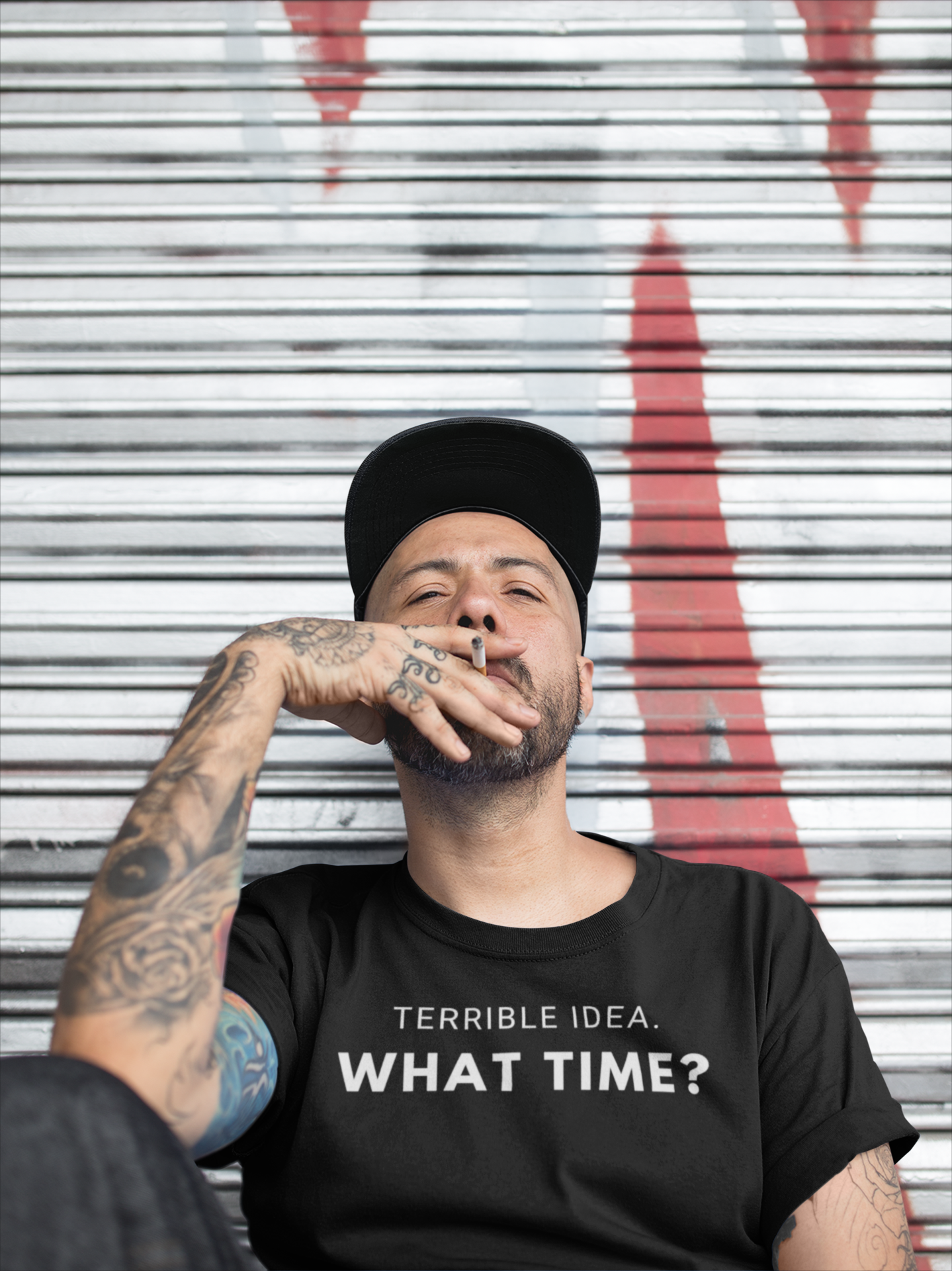 Men's Terrible Idea. What Time? Black T-Shirt