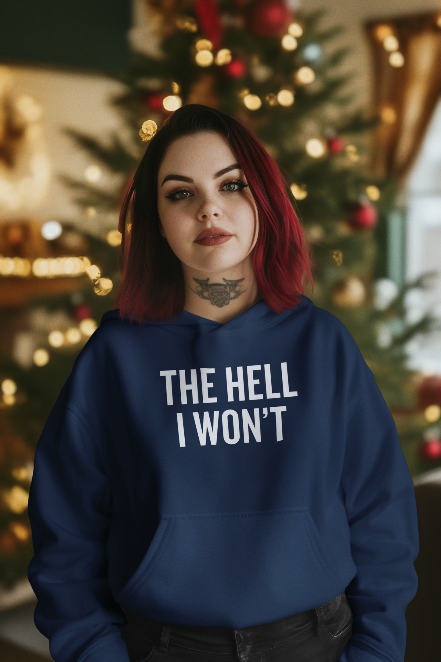 Women's The Hell I Won't Blue Hoodie