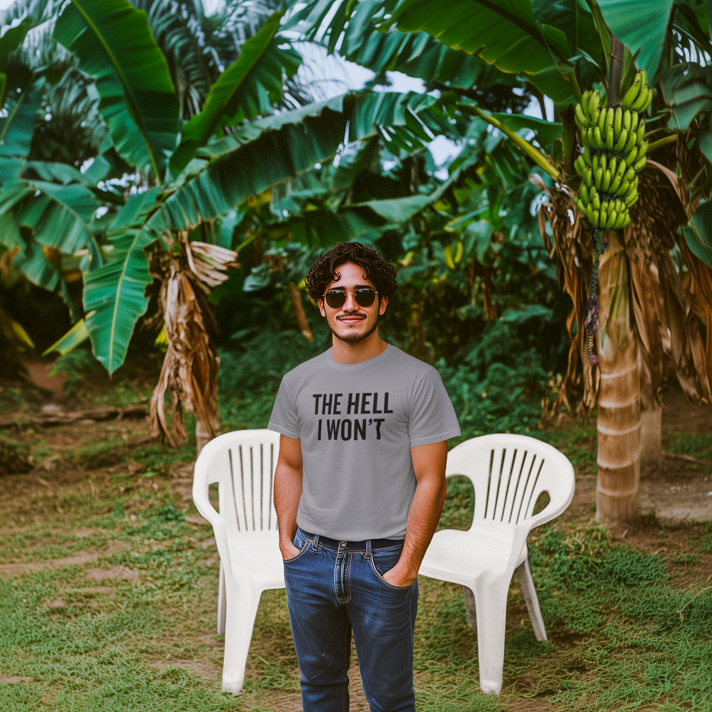 Men's The Hell I Won't Grey T-Shirt