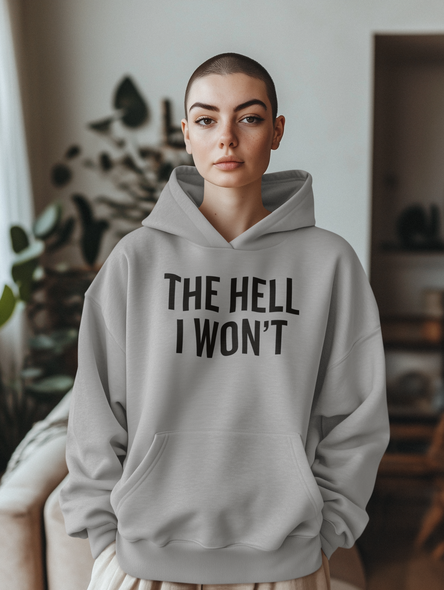 Women's The Hell I Won't Grey Hoodie
