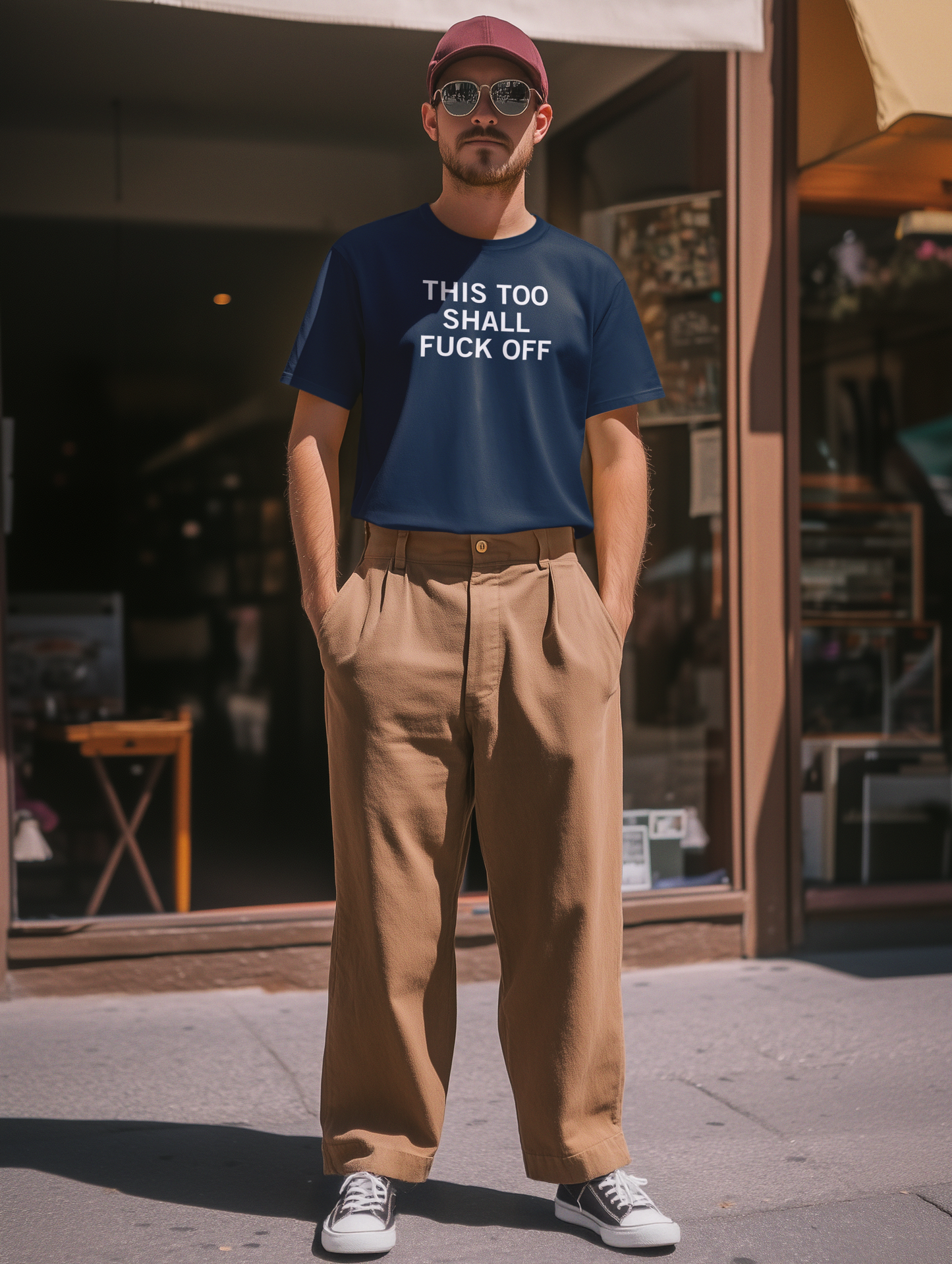 Men's This Too Shall Fuck Off Blue Tee