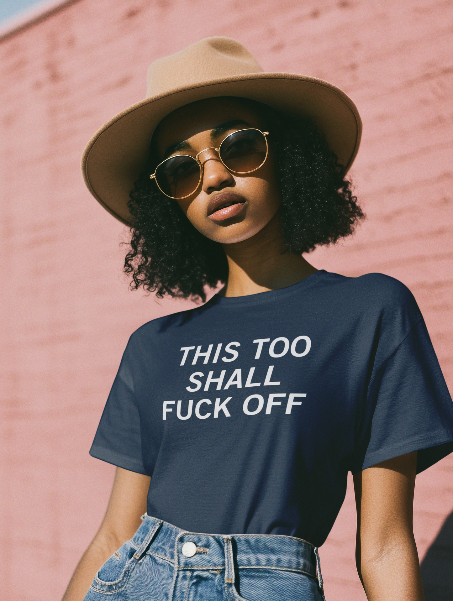 Women's This Too Shall Fuck Off Blue Tee