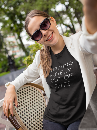 Women's Thriving Purely Out Of Spite Black T-shirt