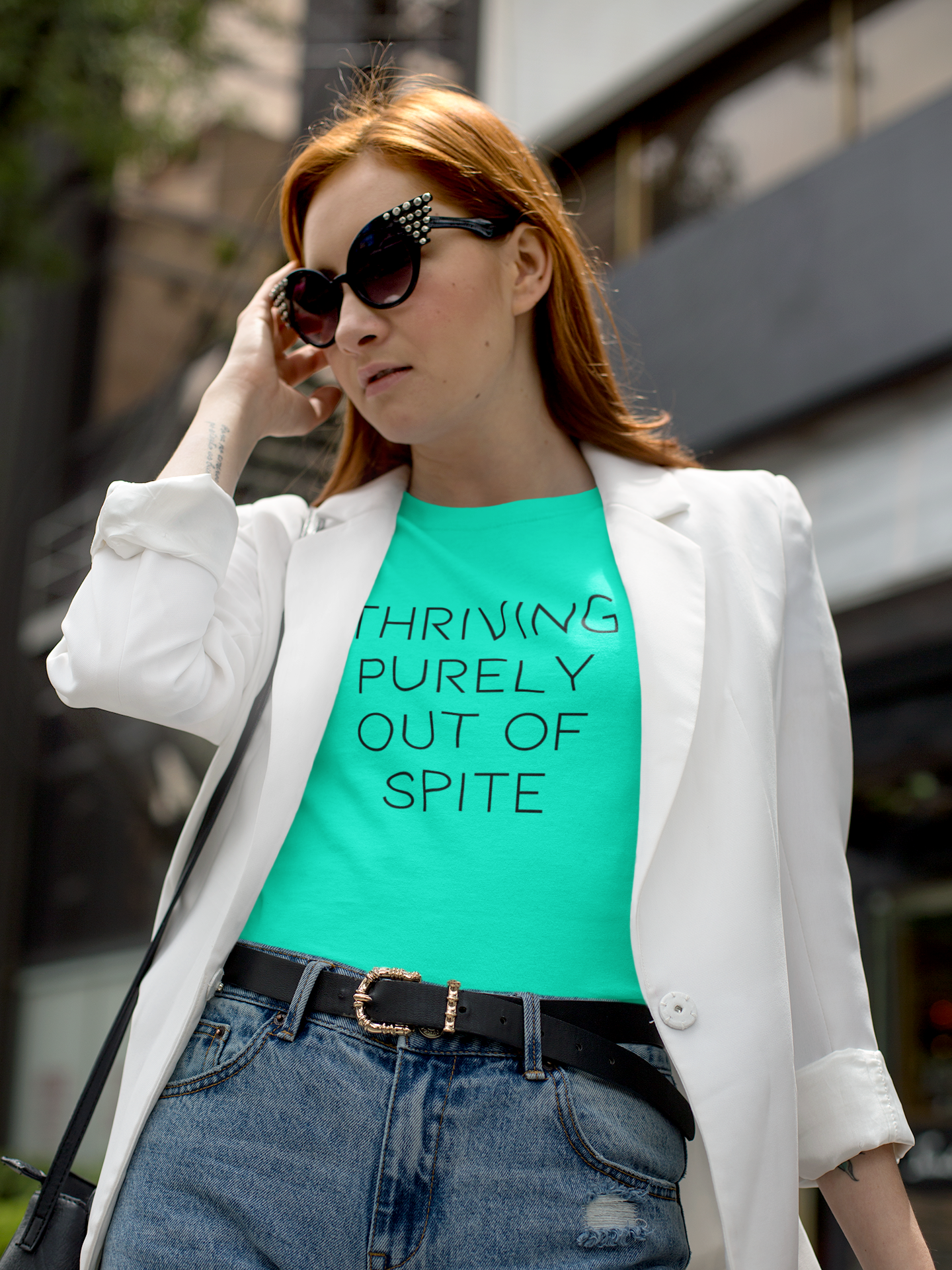 Women's Thriving Purely Out Of Spite Mint Green T-shirt