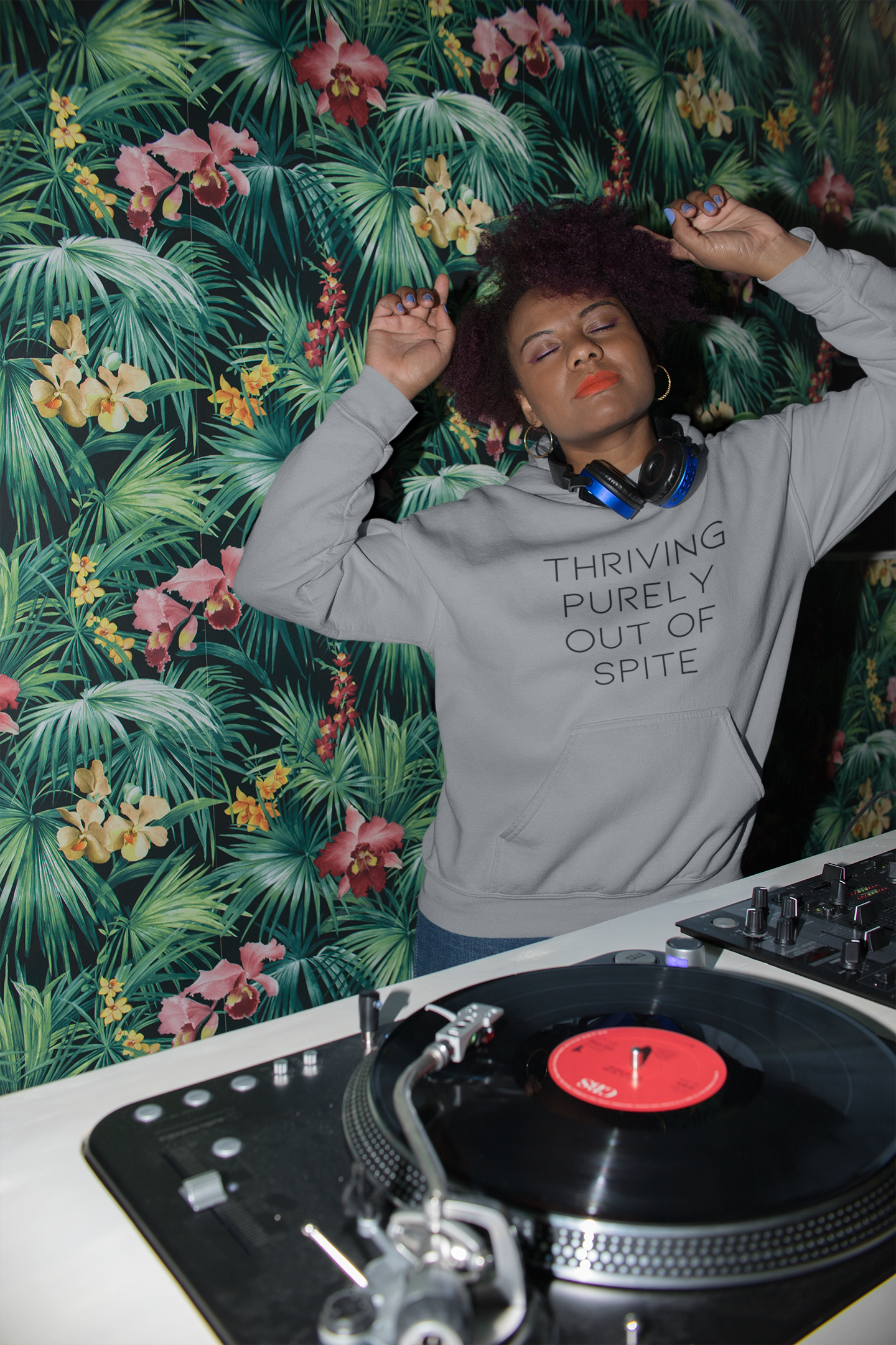 Women's Thriving Purely Out Of Spite Grey Hoodie