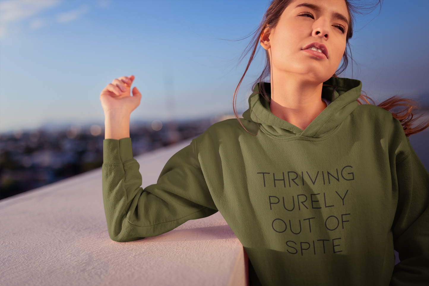 Women's Thriving Purely Out Of Spite Green Hoodie