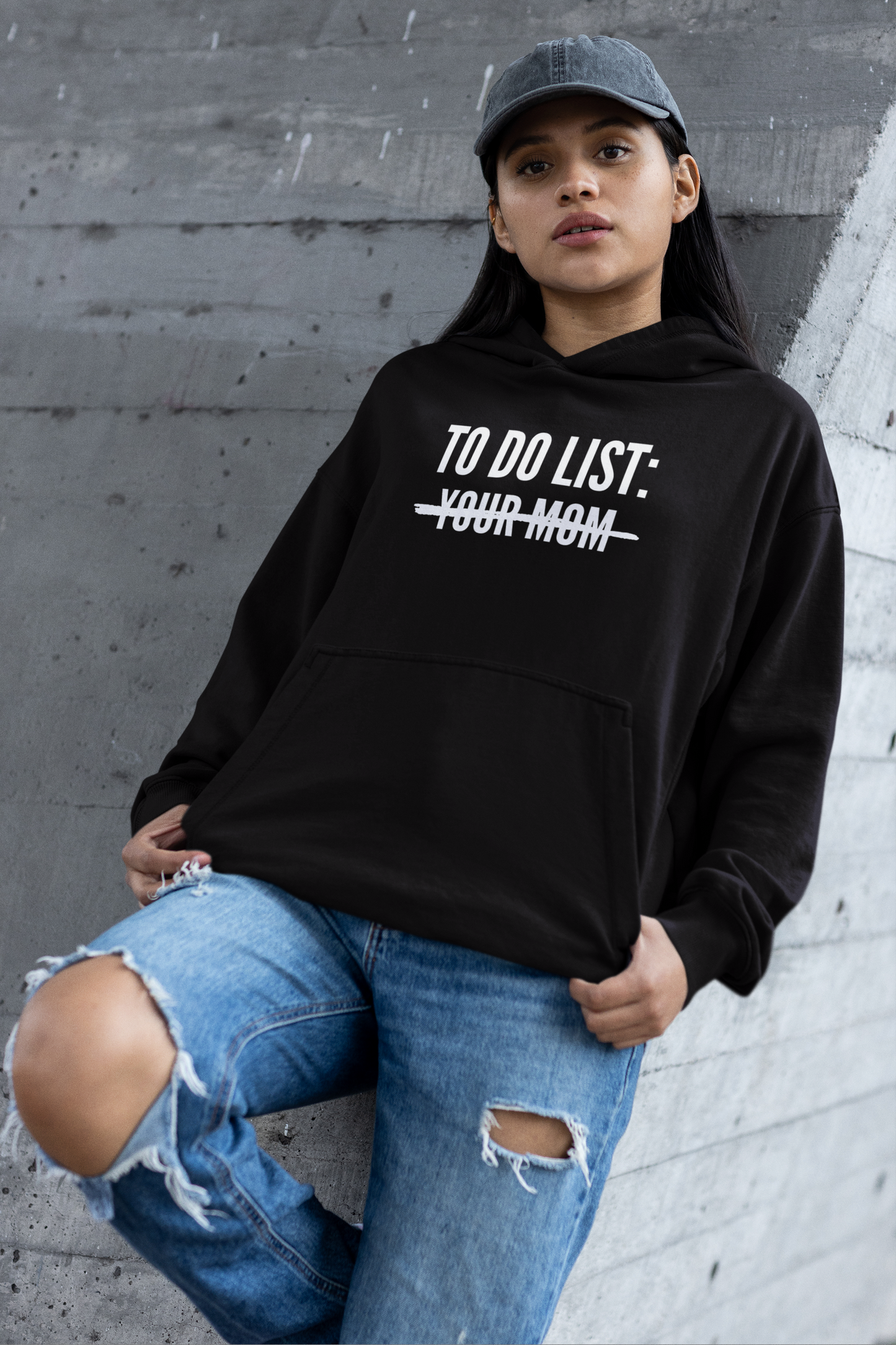 Women's To Do List: Your Mom Black Hoodie