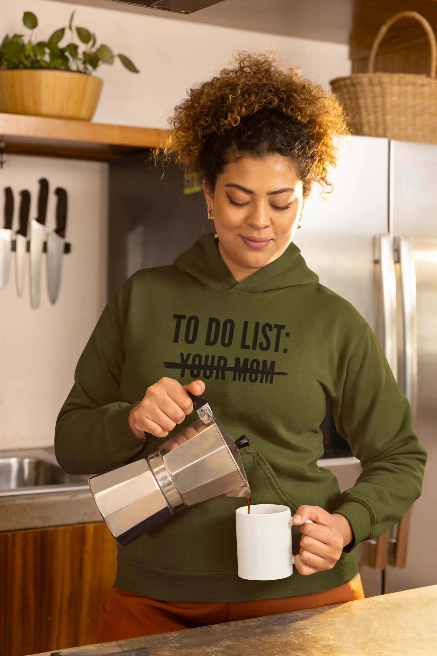 Women's To Do List: Your Mom Green Hoodie