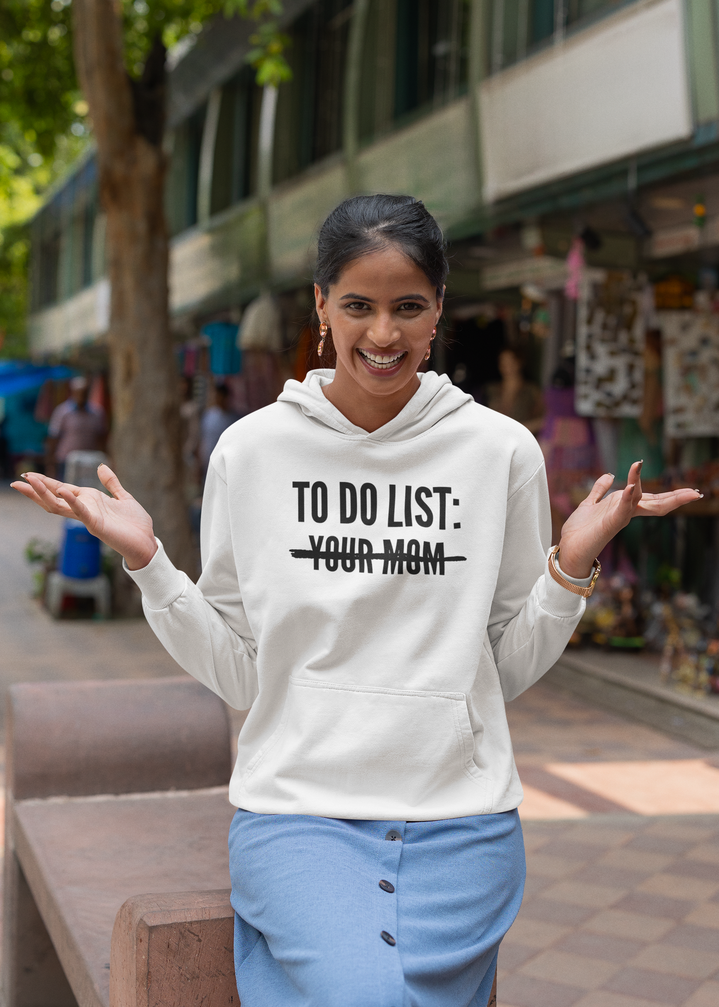 Women's To Do List: Your Mom White Hoodie