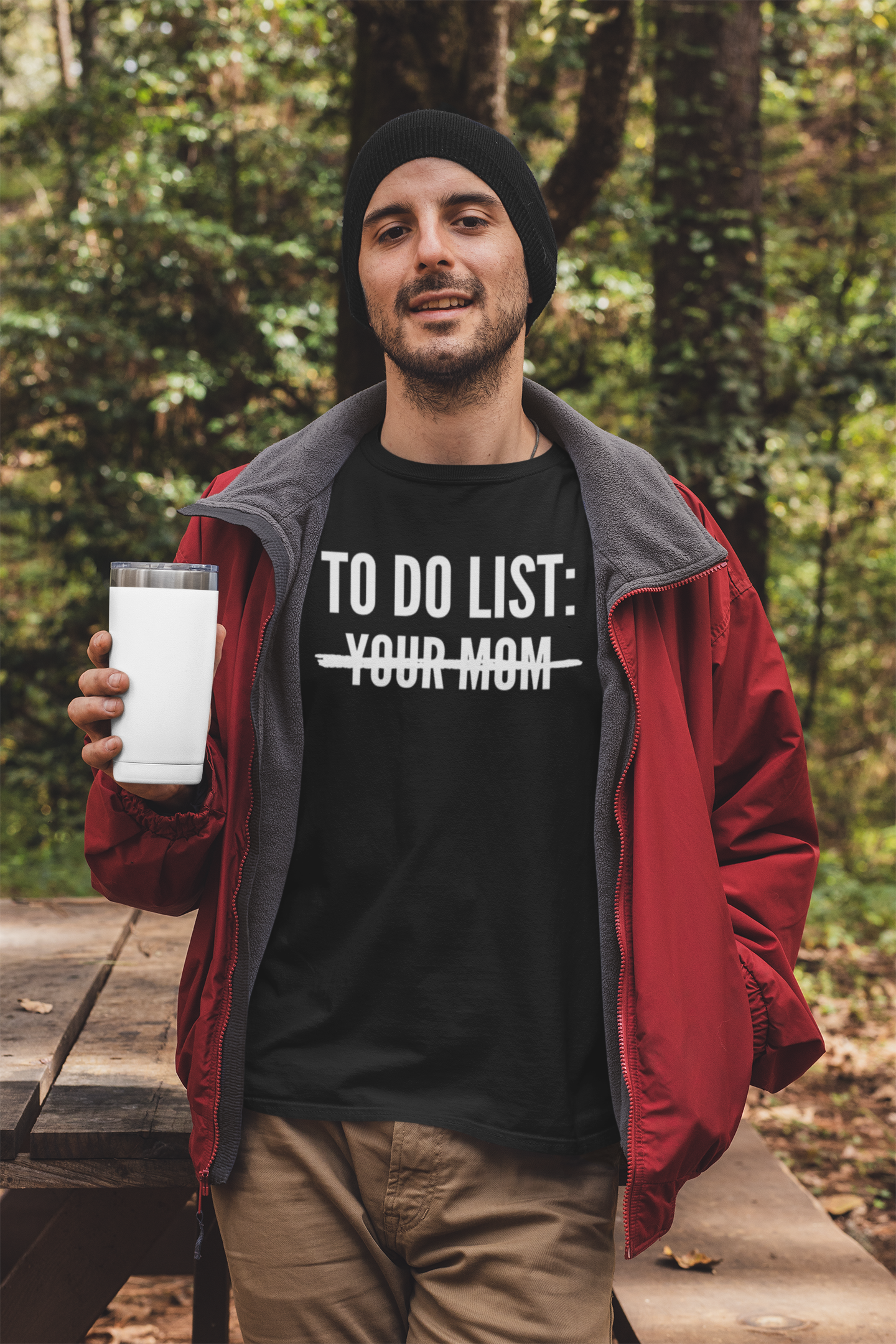 Men's To Do List: Your Mom Black T-Shirt