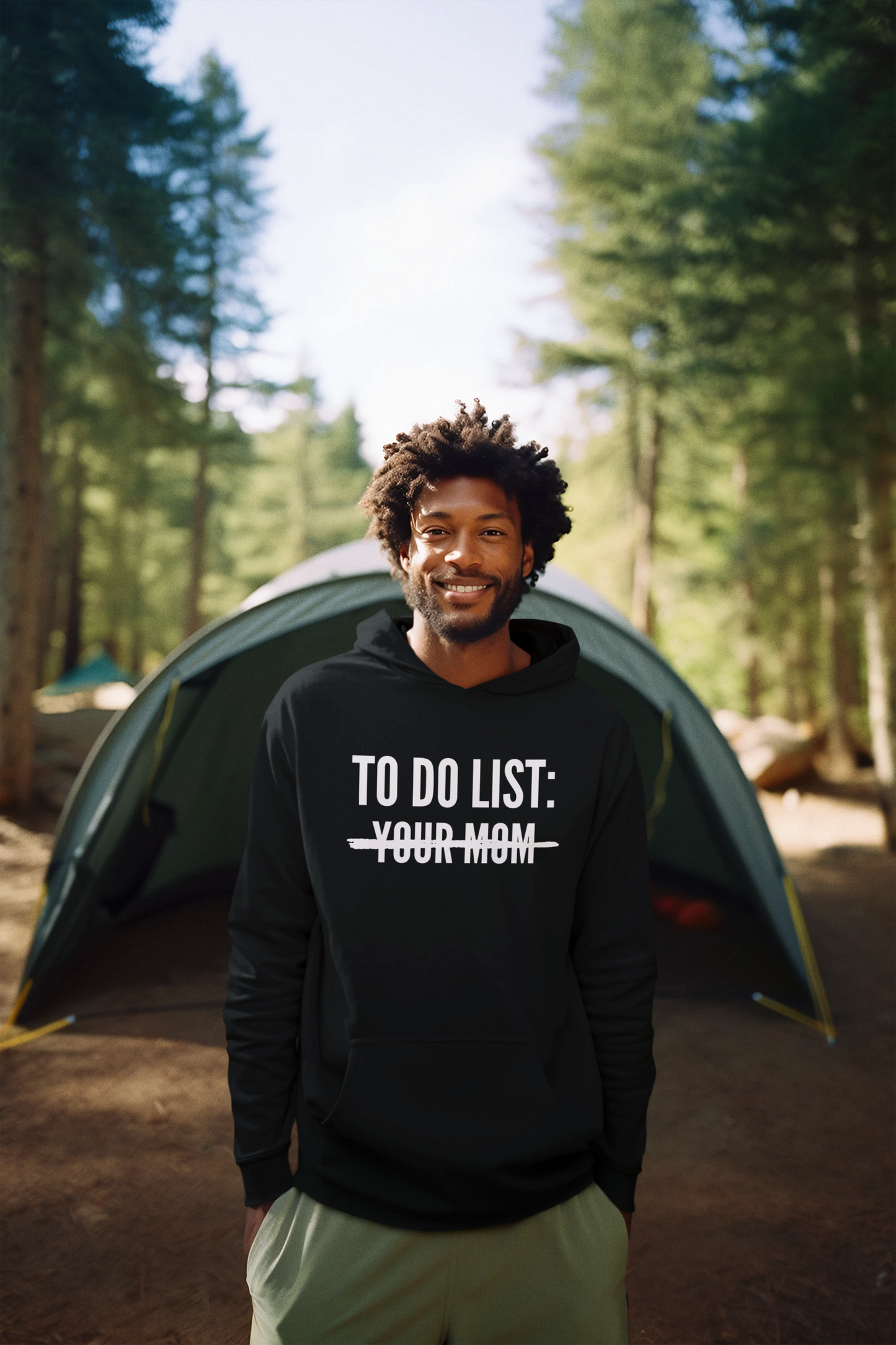 Men's To Do List: Your Mom Black Hoodie