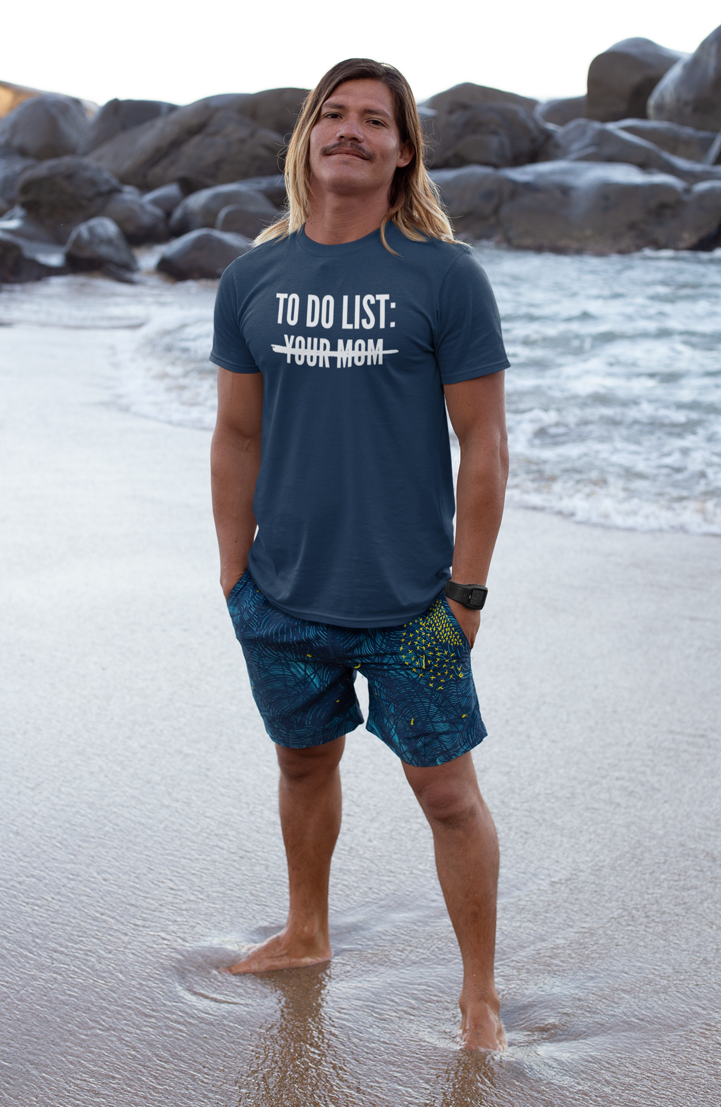 Men's To Do List: Your Mom Blue T-Shirt