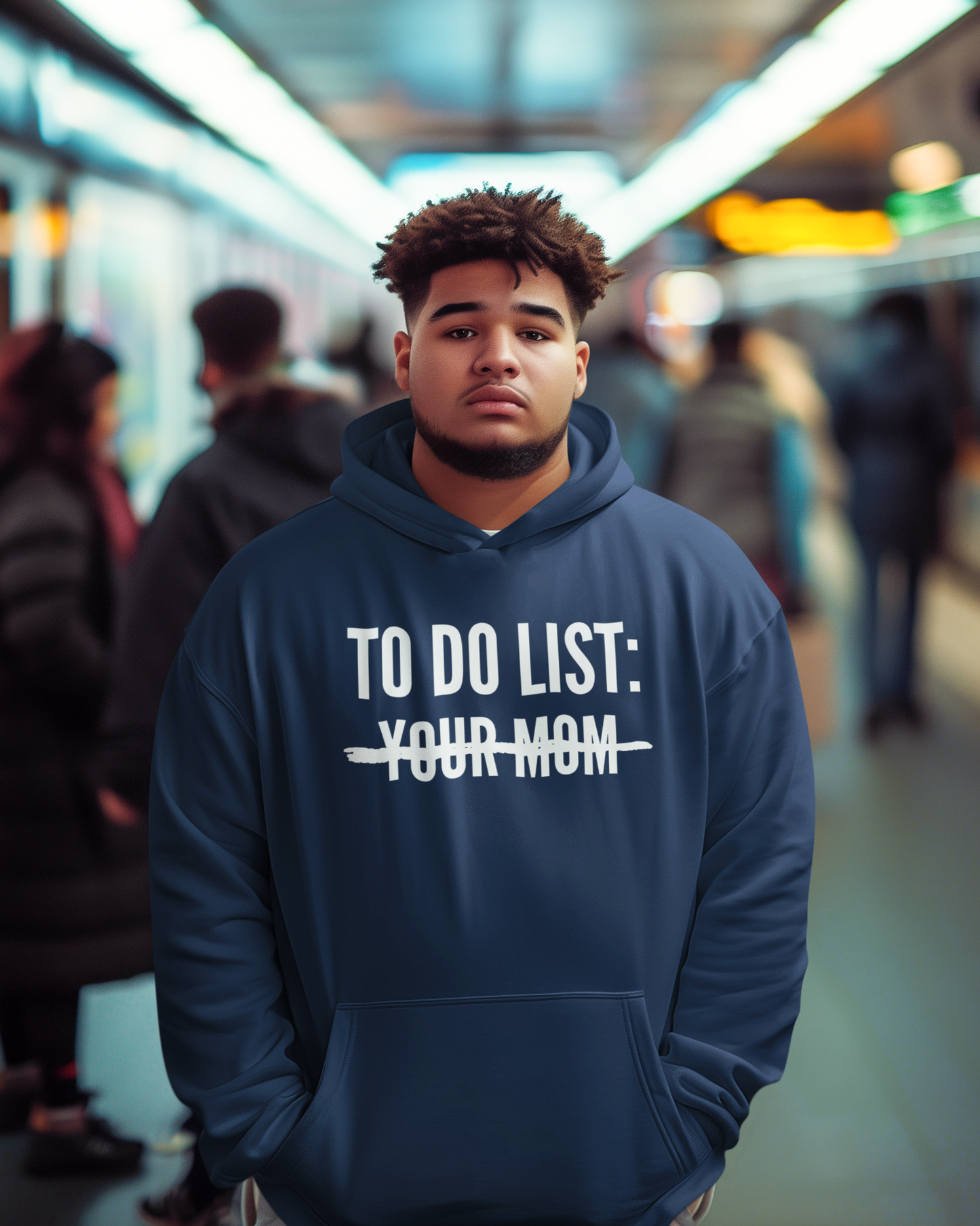 Men's To Do List: Your Mom Blue Hoodie