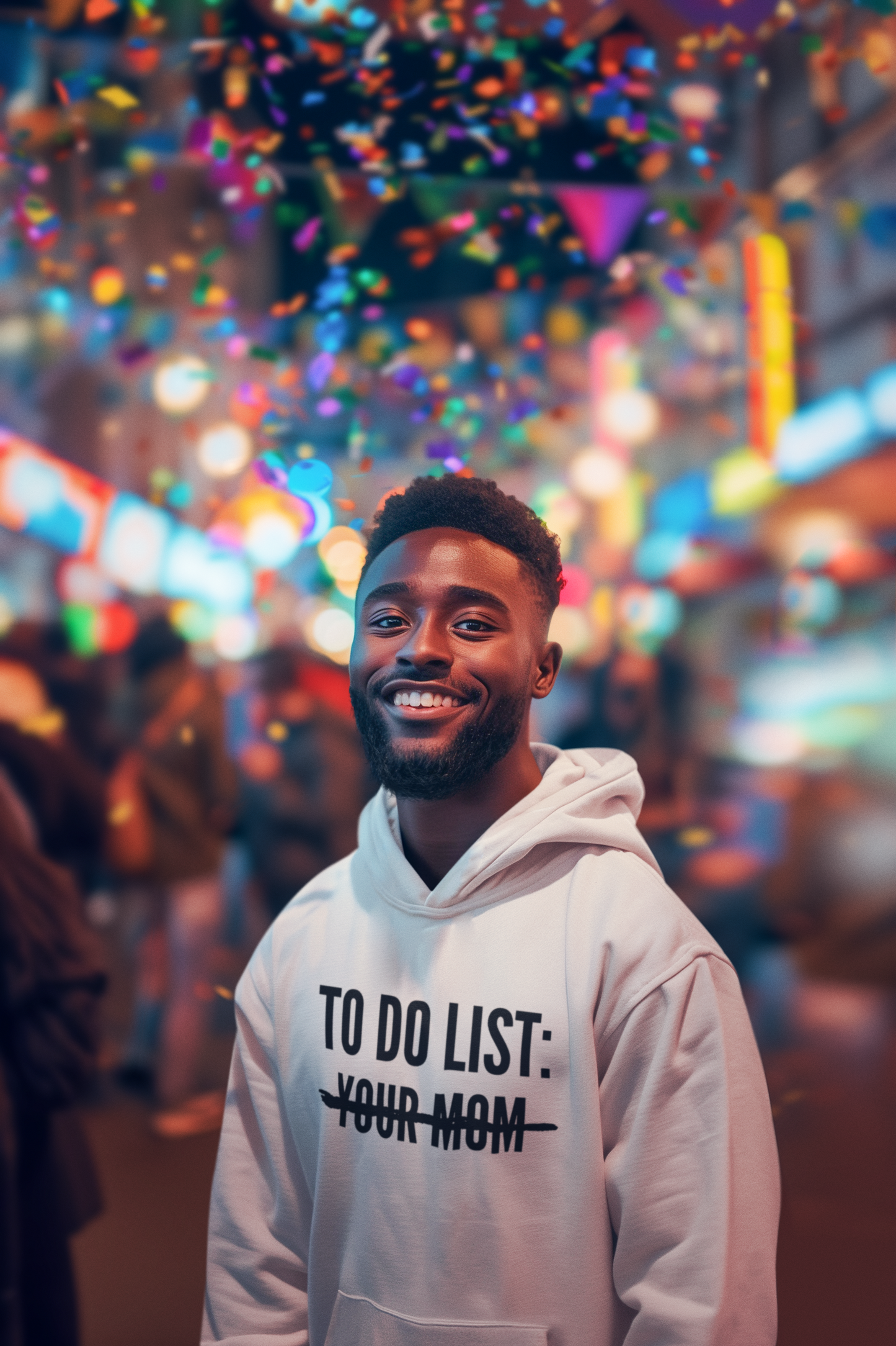 Men's To Do List: Your Mom White Hoodie