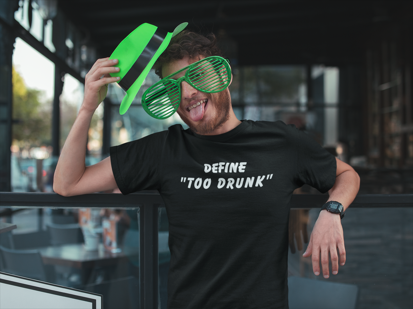 Define Too Drunk Men's Black T-Shirt
