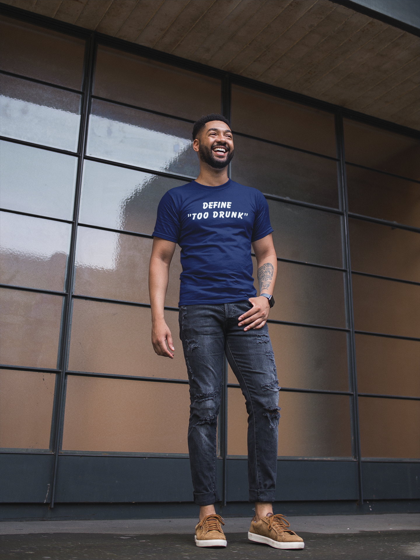 Define Too Drunk Men's Blue T-Shirt