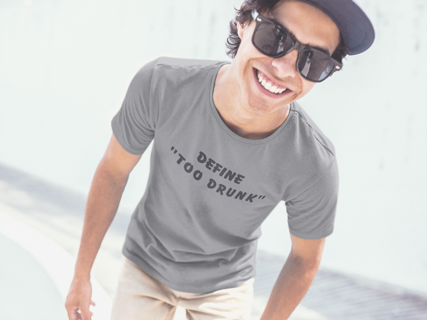 Define Too Drunk Men's Grey T-Shirt