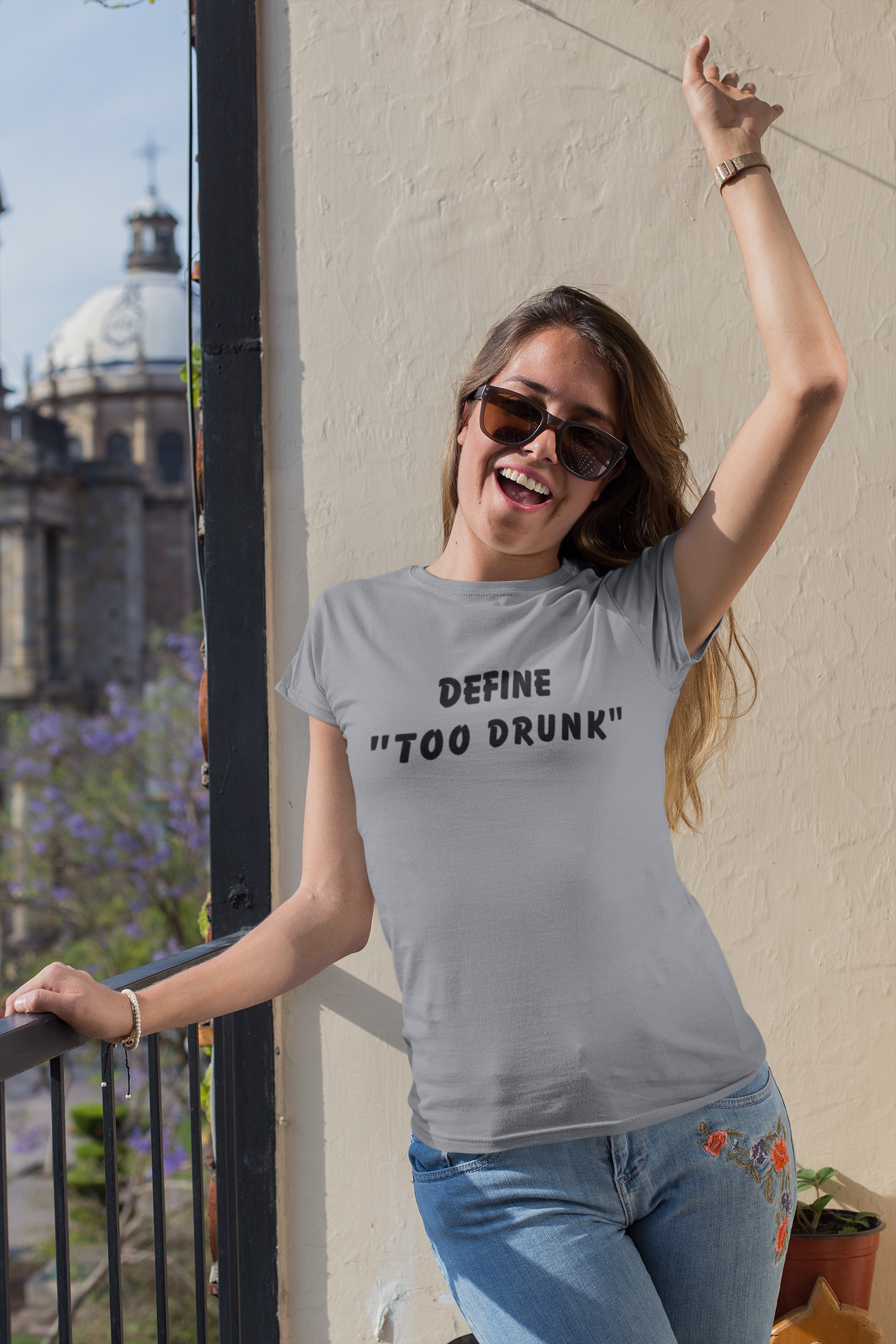 Women's Define Too Drunk Grey T-Shirt
