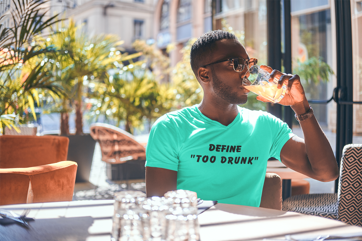 Define Too Drunk Men's Mint Green T-Shirt