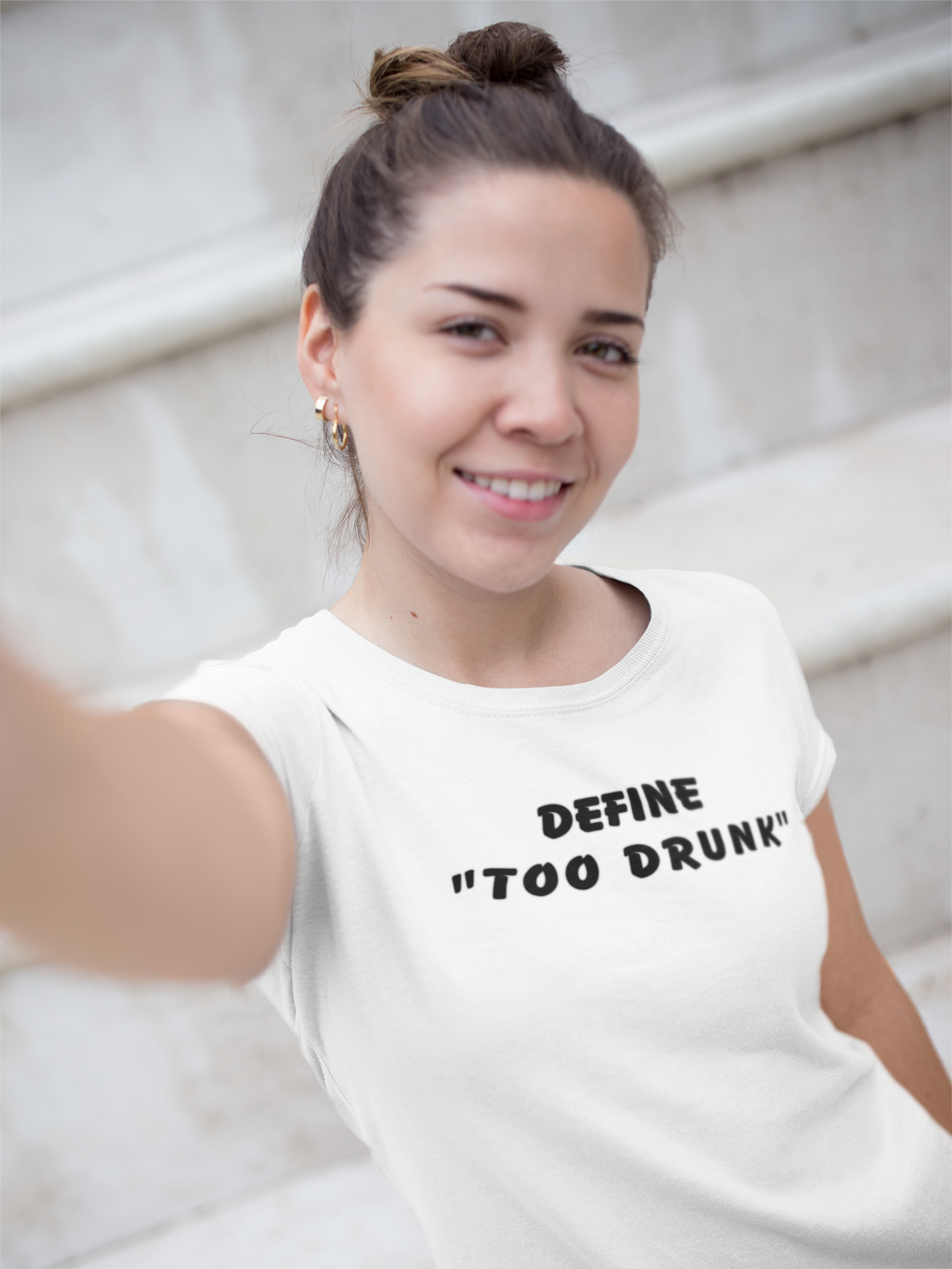 Women's Define Too Drunk White T-Shirt