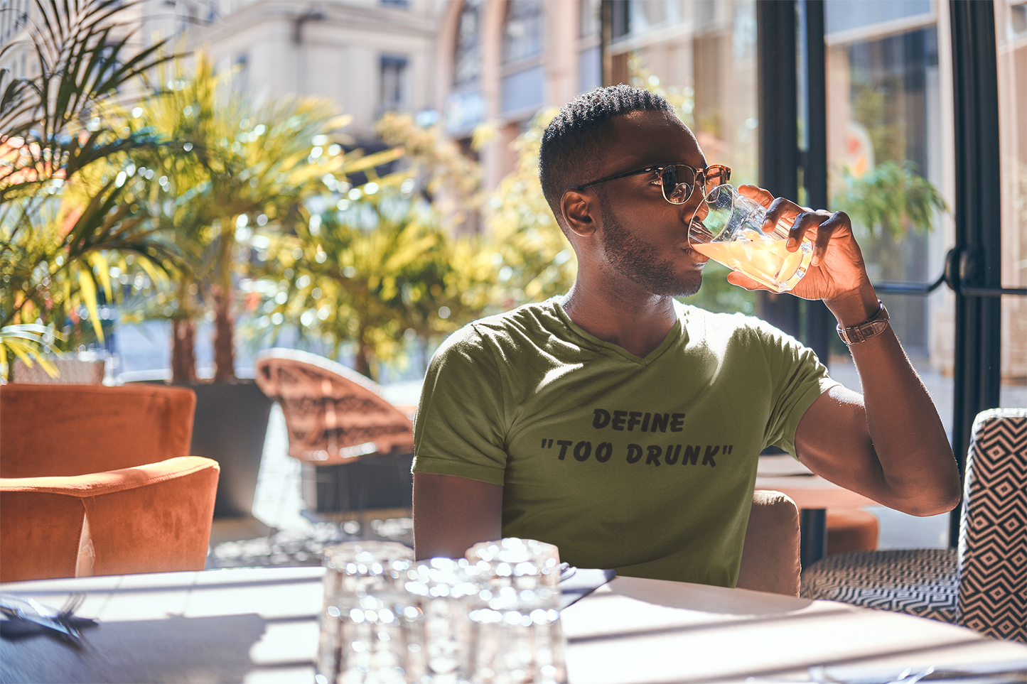 Define Too Drunk Men's Green T-Shirt