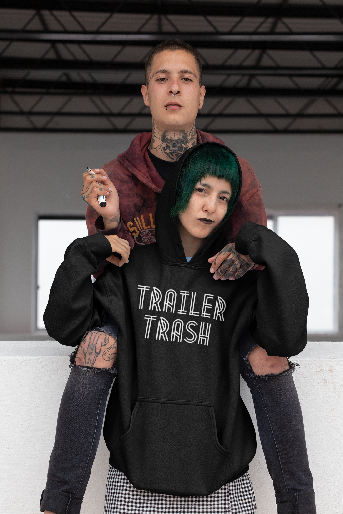Women's Trailer Trash Black Hoodie