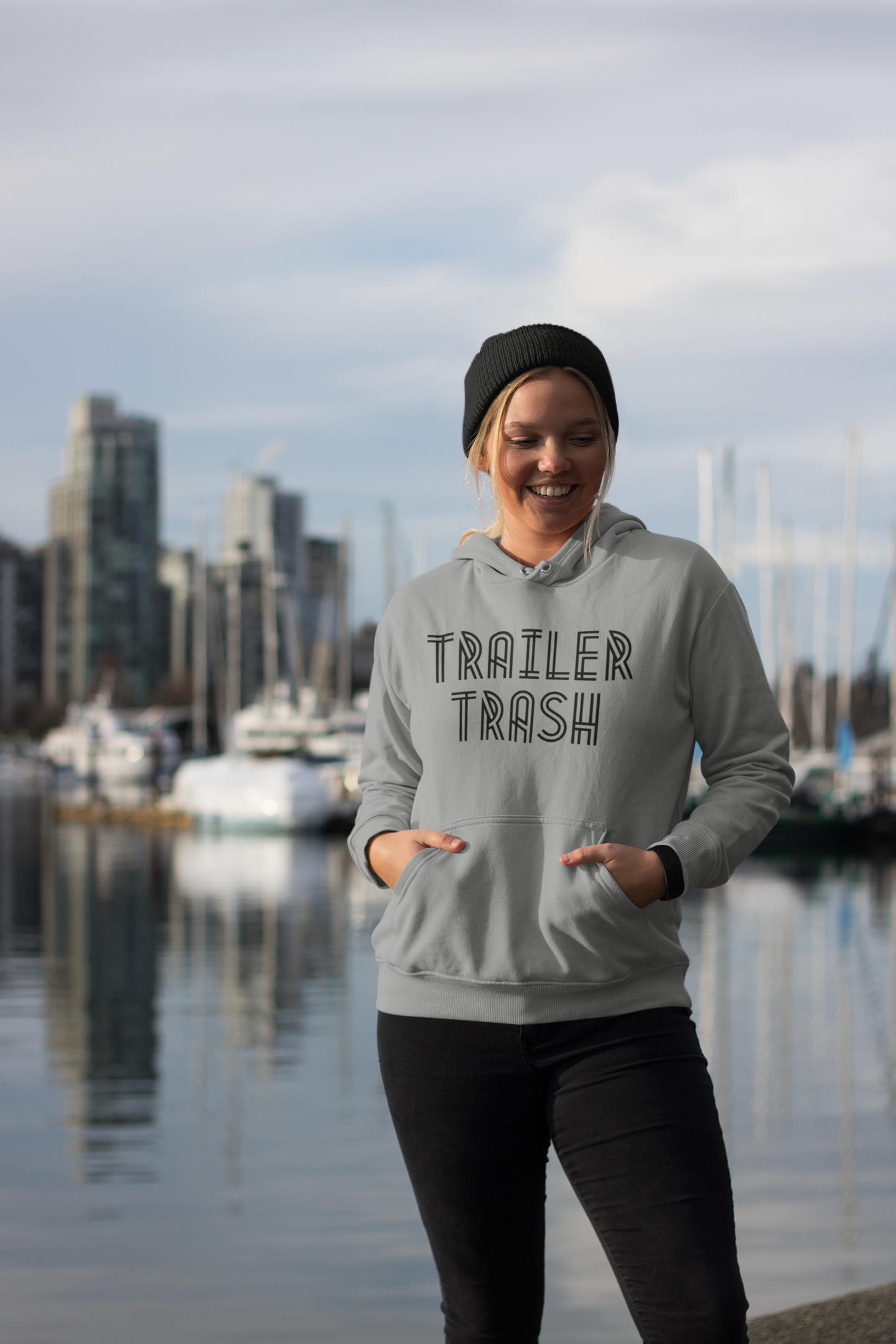 Women's Trailer Trash Grey Hoodie