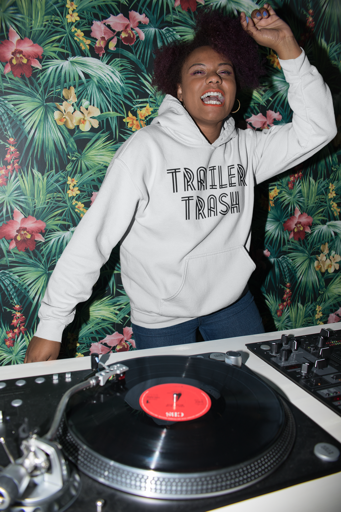 Women's Trailer Trash White Hoodie