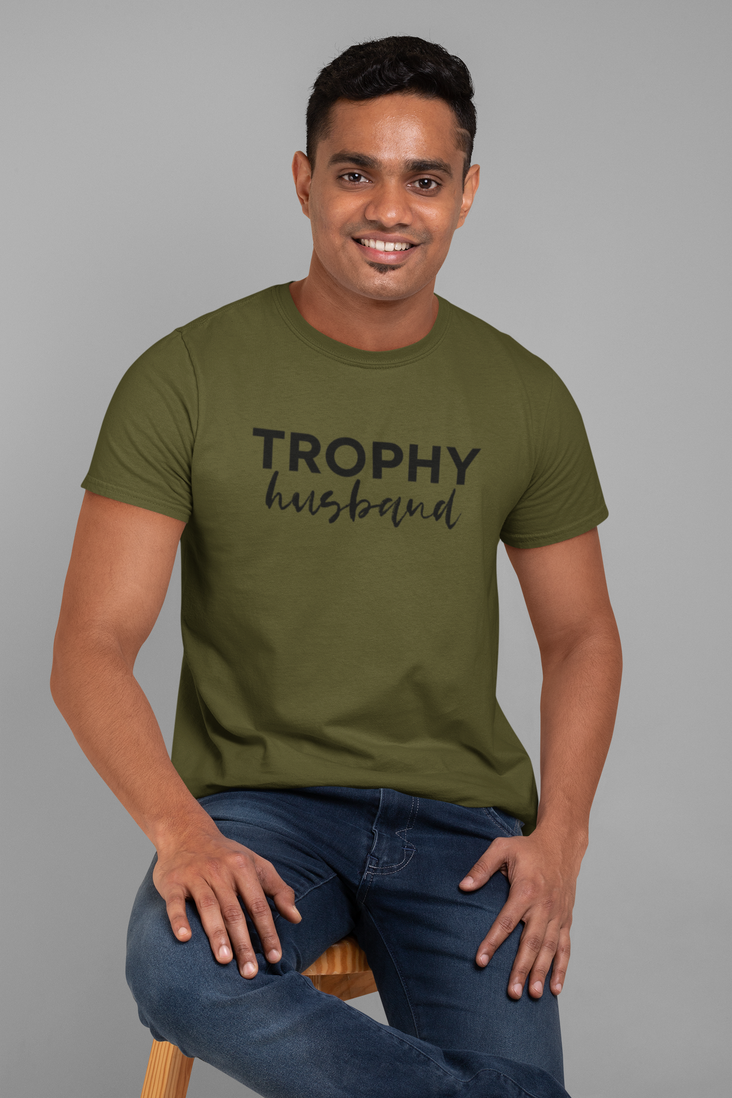 Men's Trophy Husband Green T-Shirt