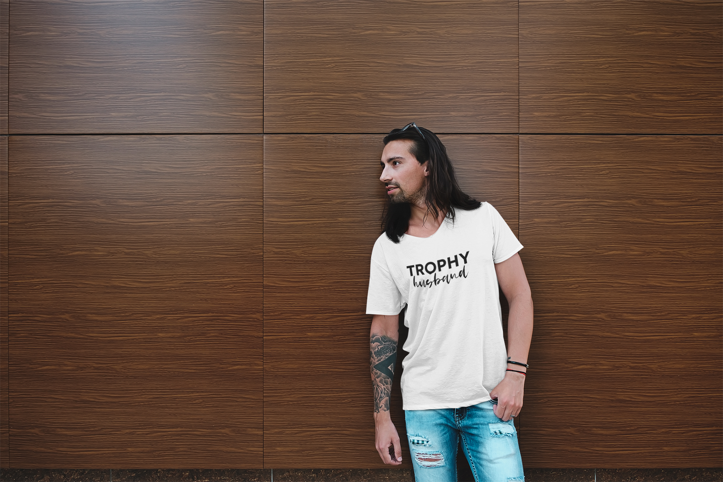 Men's Trophy Husband White T-Shirt