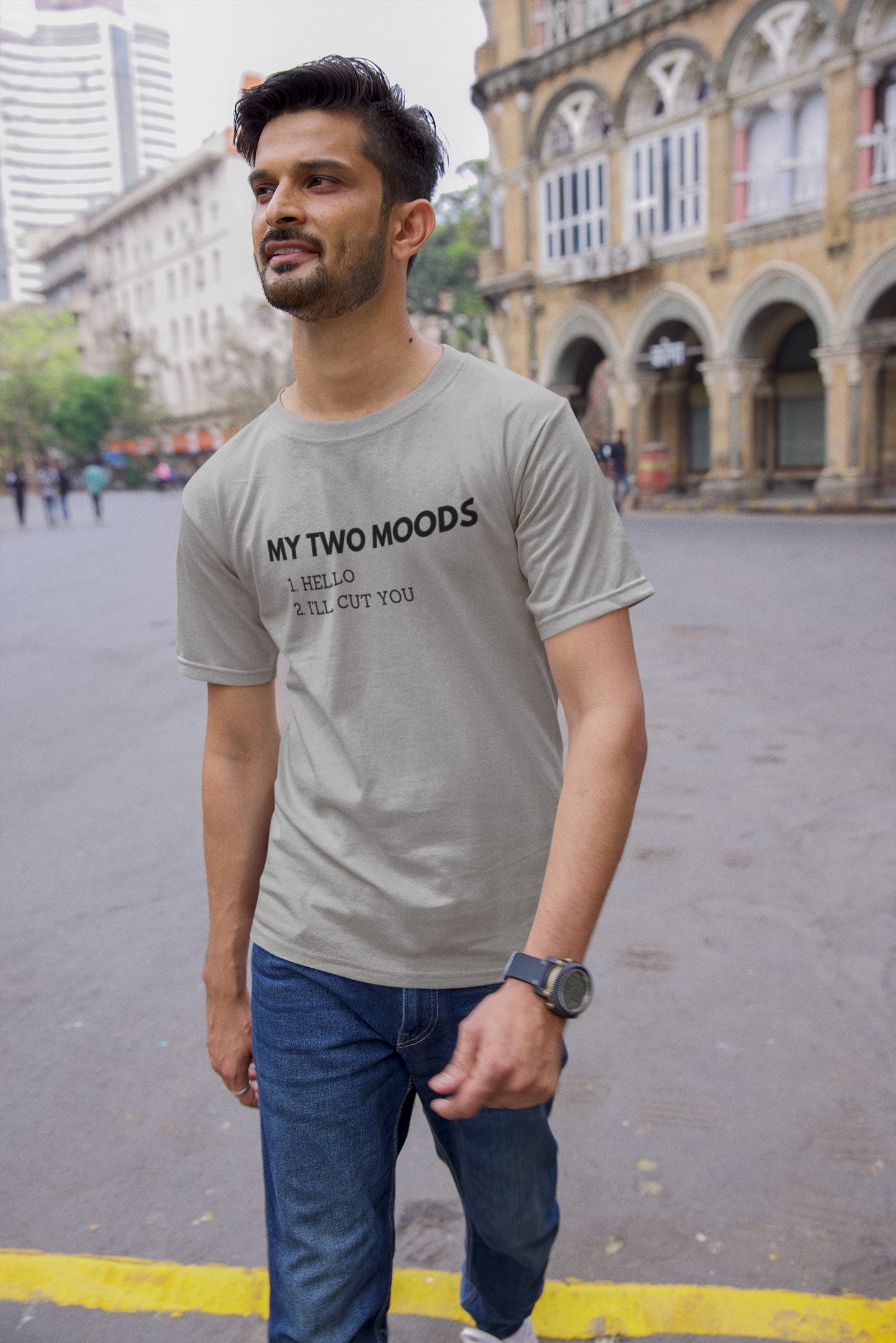 Men's My Two Moods Grey T-Shirt