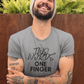 Men's Two Words One Finger Grey T-Shirt