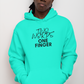 Men's Two Words One Finger Mint Green Hoodie