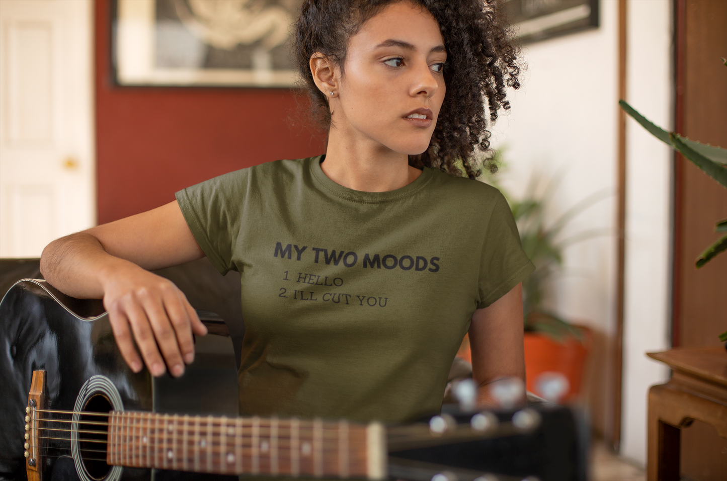 Women's My Two Moods Green T-Shirt