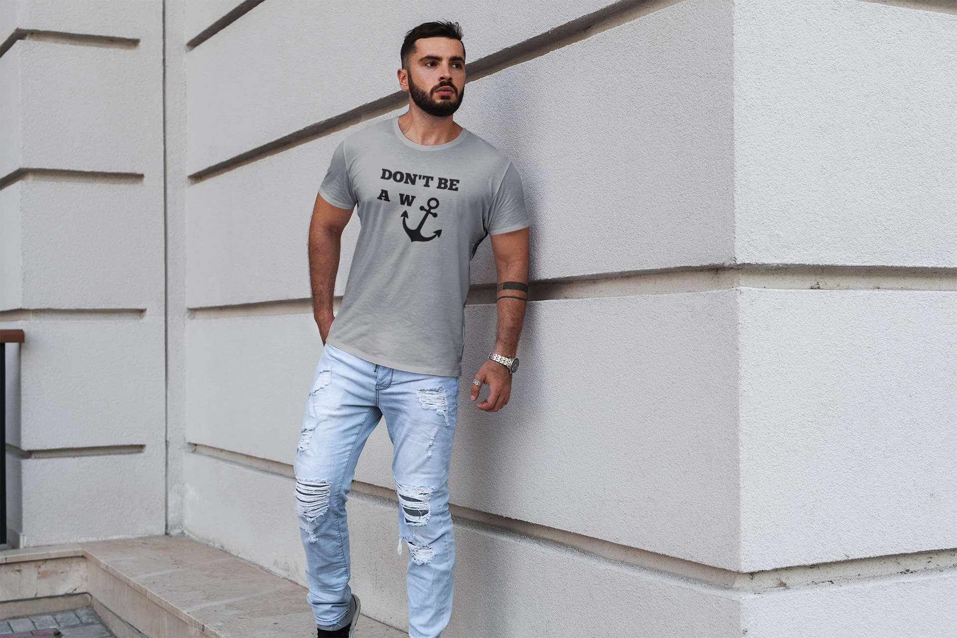 Men's Don't Be A Wanker Grey T-Shirt