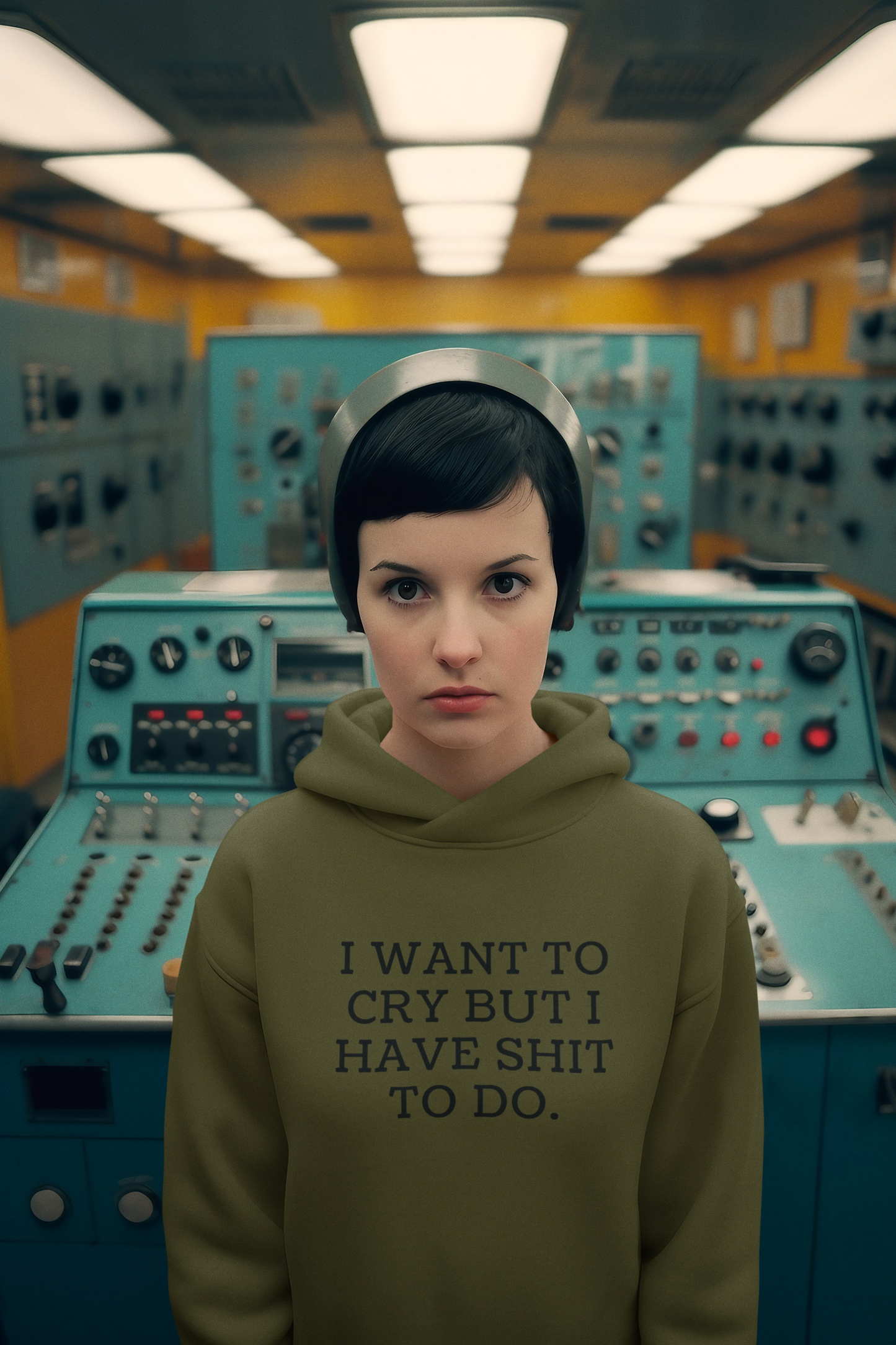 Women's I Want To Cry But I Have Shit To Do Green Hoodie
