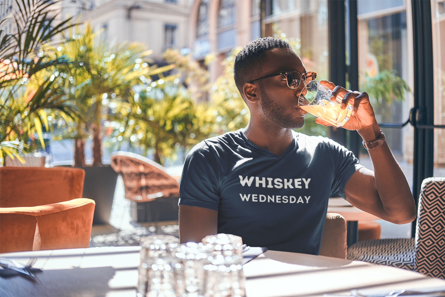 Men's Whiskey Wednesday Blue T-Shirt