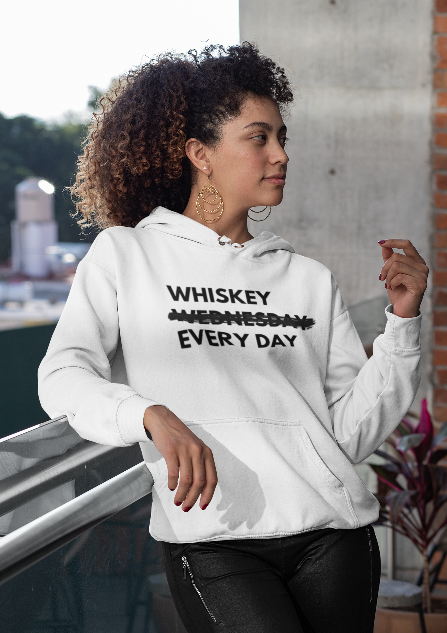 Women's Whiskey Every Day White Hoodie