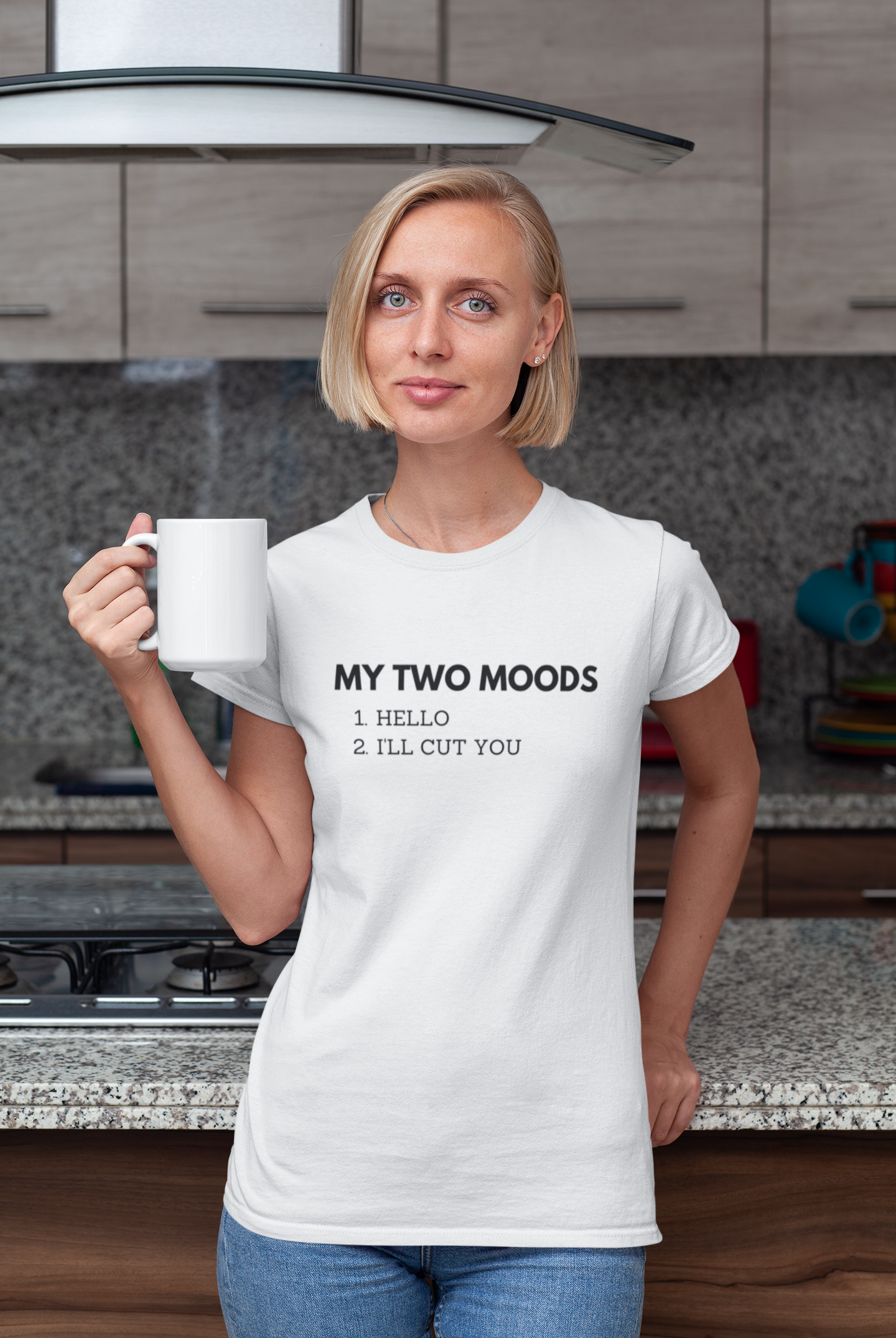 Women's My Two Moods White T-Shirt