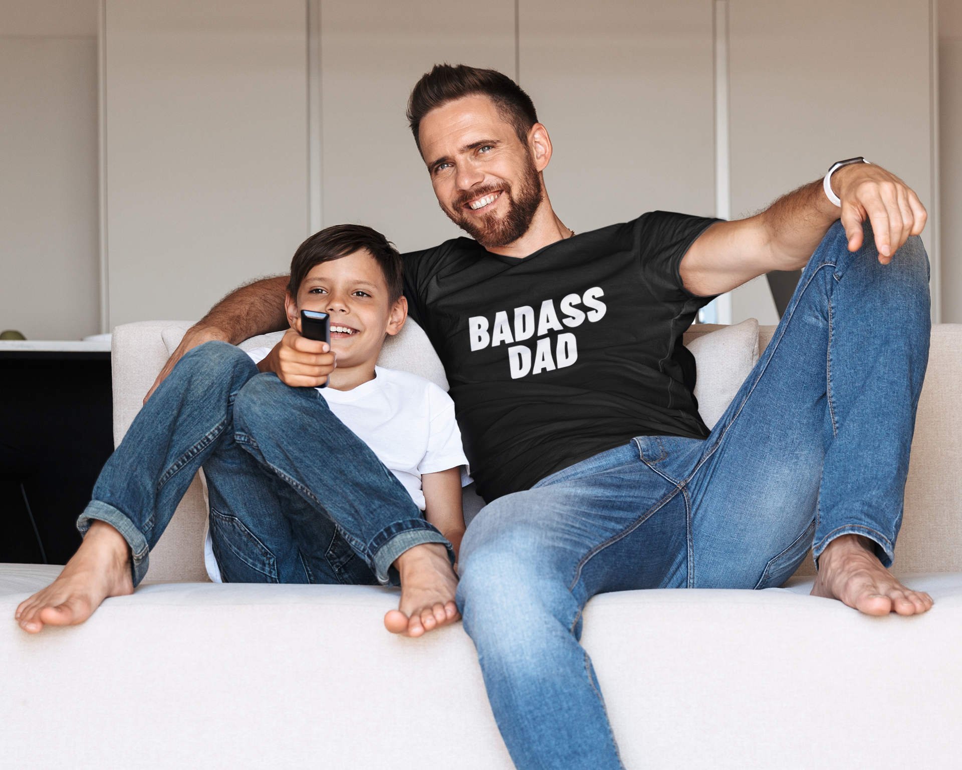 Men's Badass Dad Black T-Shirt