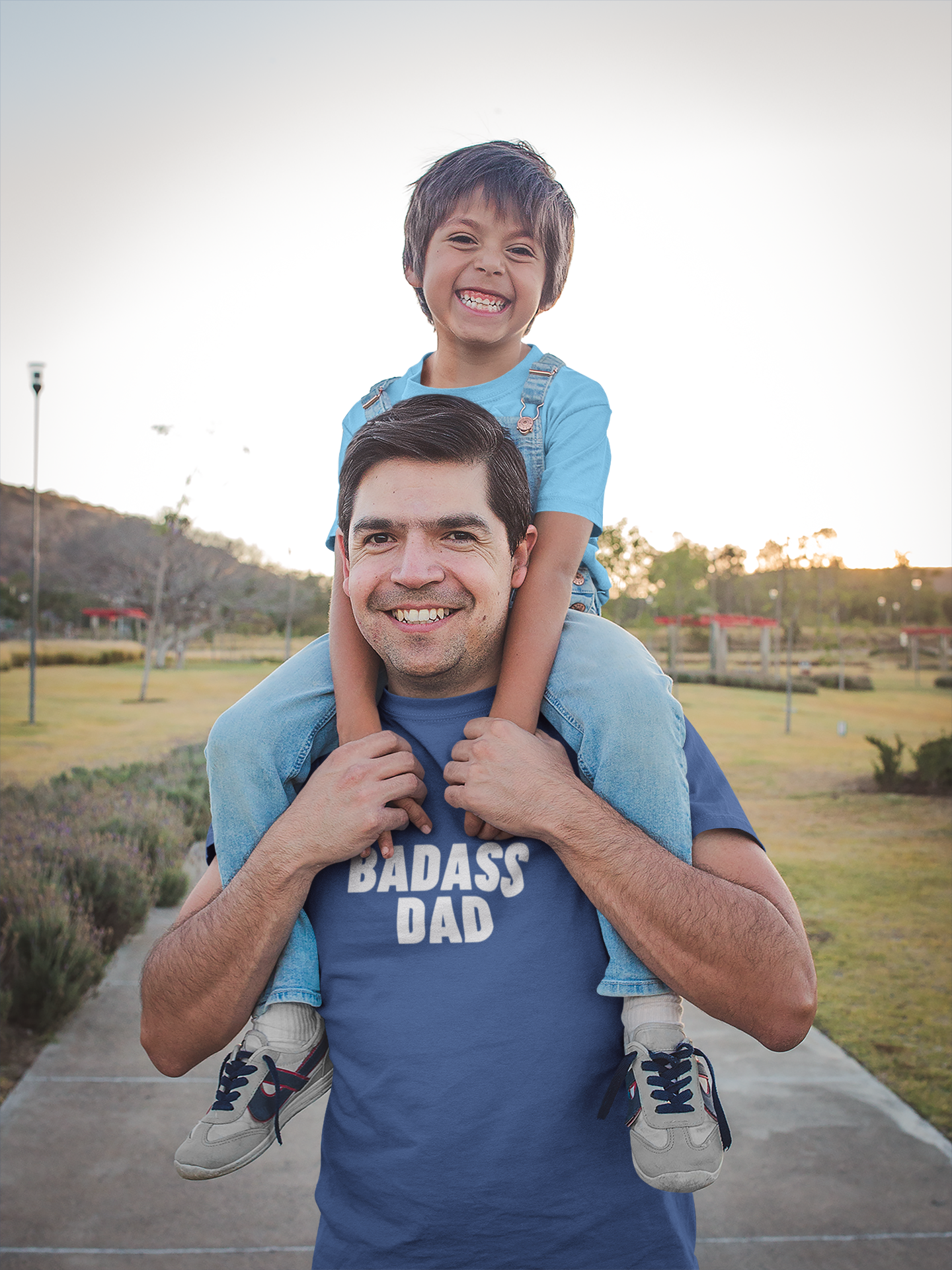 Men's Badass Dad Blue T-Shirt