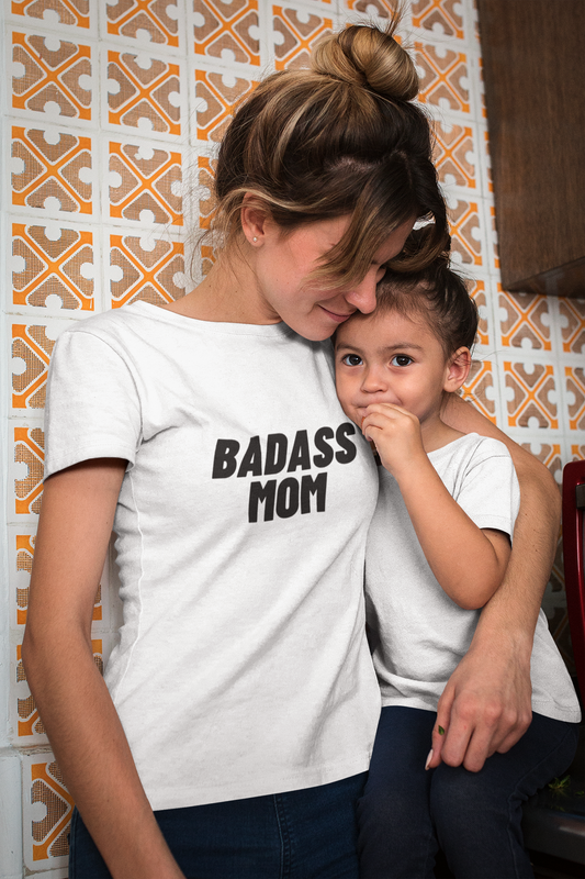 Women's Badass Mom White T-Shirt